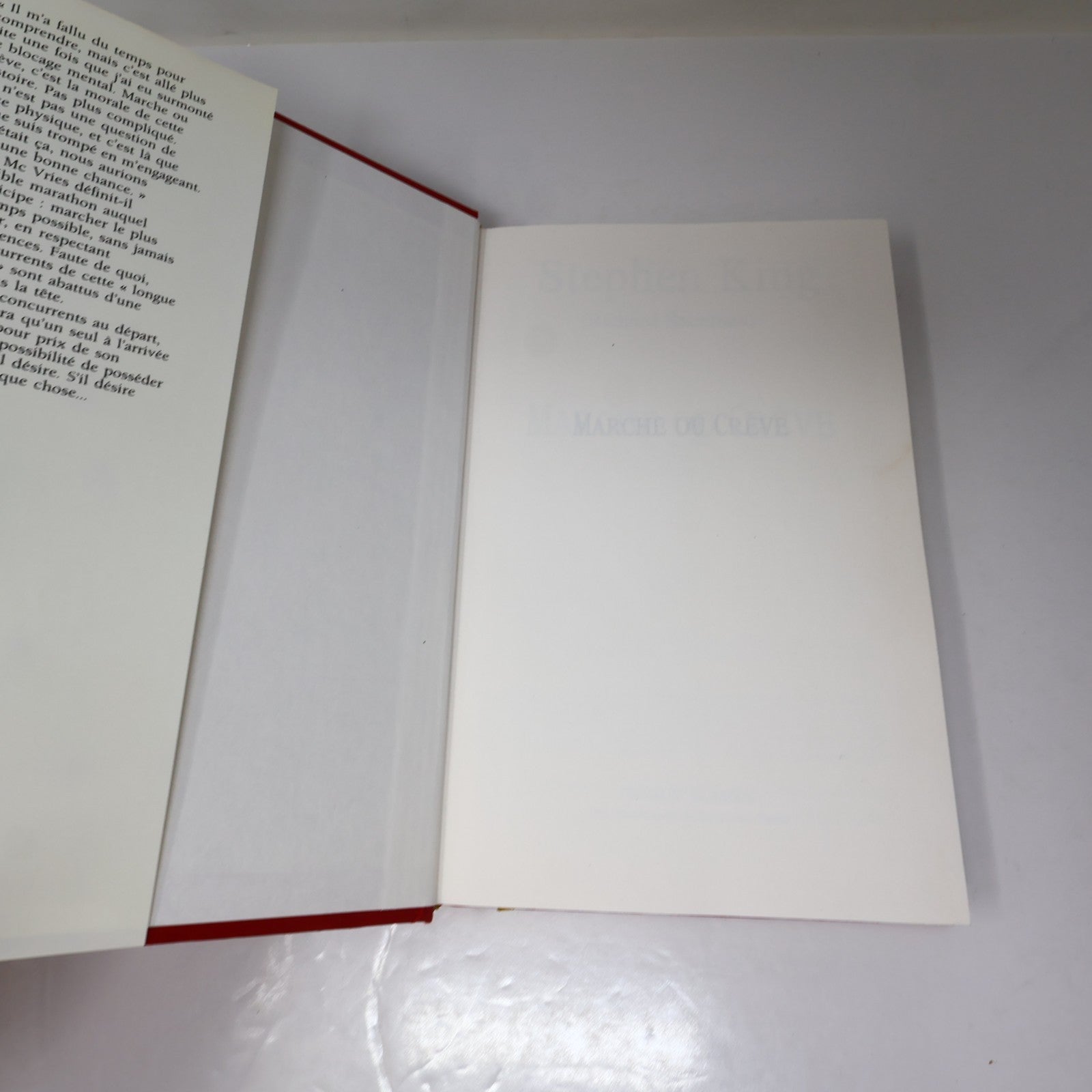 Marche ou Crève (The Long Walk) Richard Bachman/Stephen King 1989 HC Français