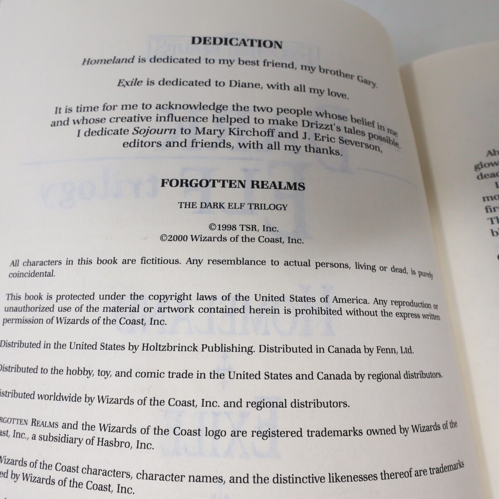 2000 The Dark Elf Trilogy Colector's Edition Forgotten Realms by R.A. Salvatore