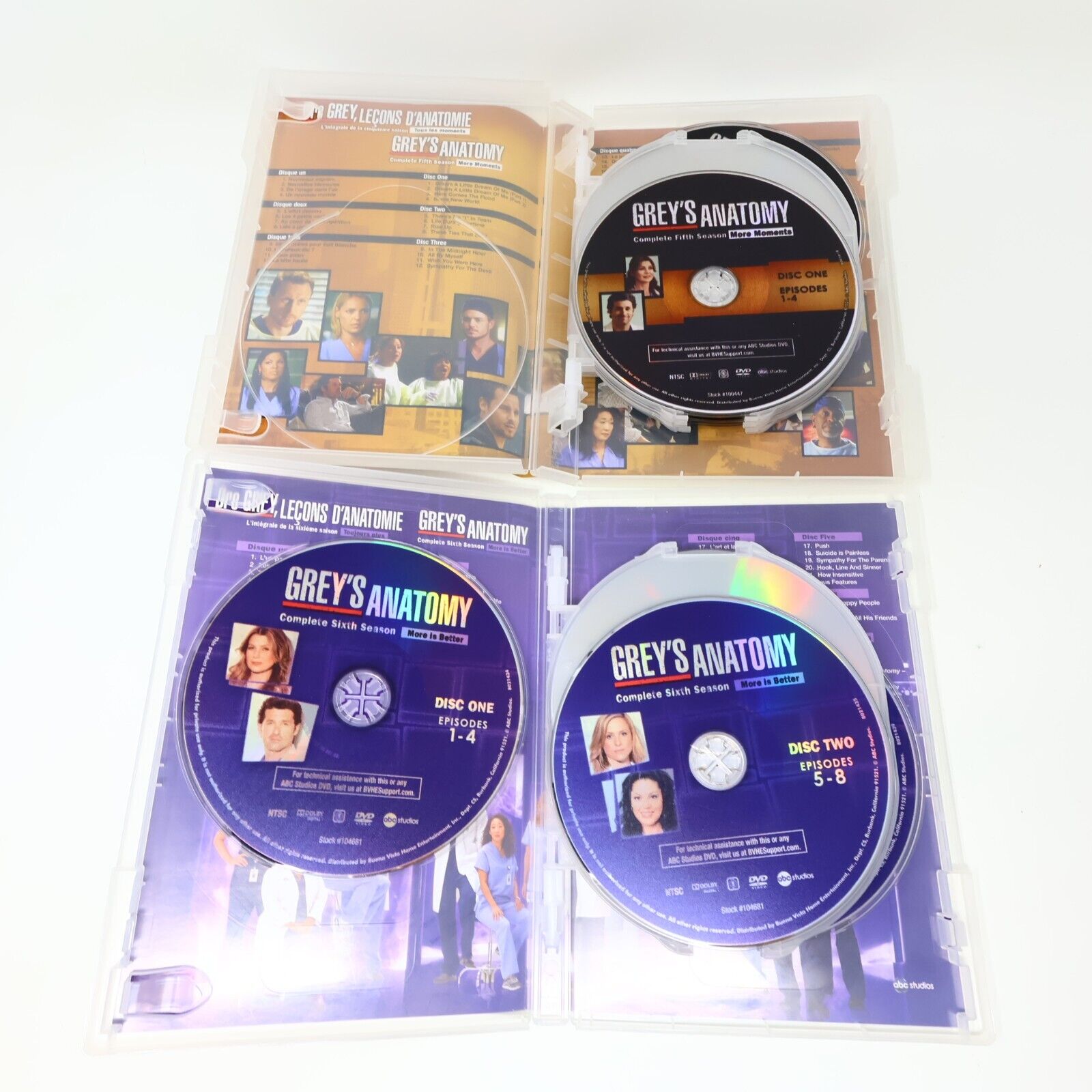 Dre Grey Leçons d'Anatomie/Grey's Anatomy Saisons #4-5-6 DVD Testés Lot Region 1