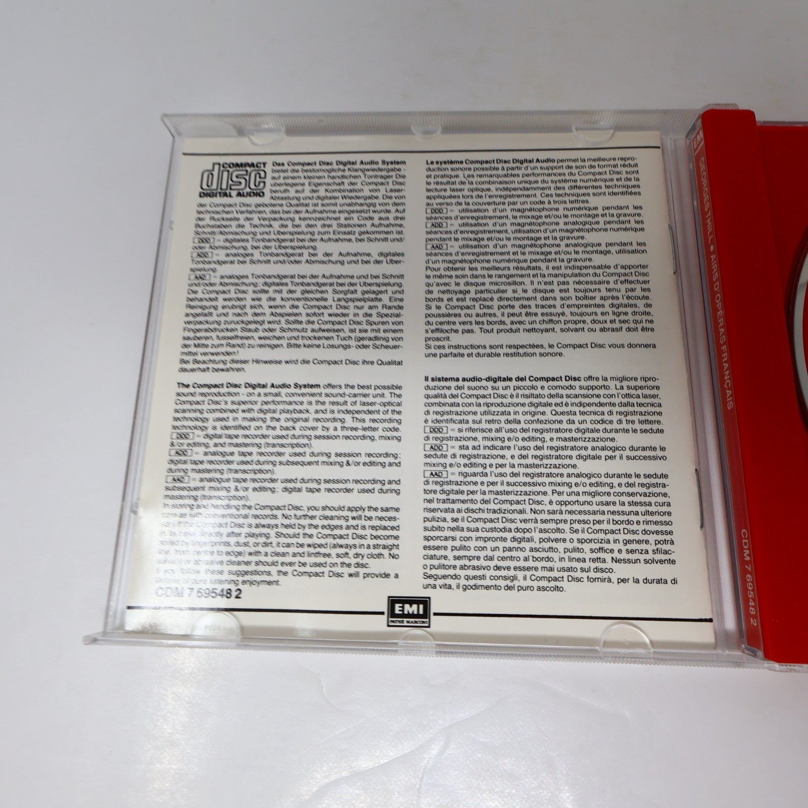 Georges Thill Airs D'Opéras Français/French Opera Arias CD Angel CDM 7 69548 2