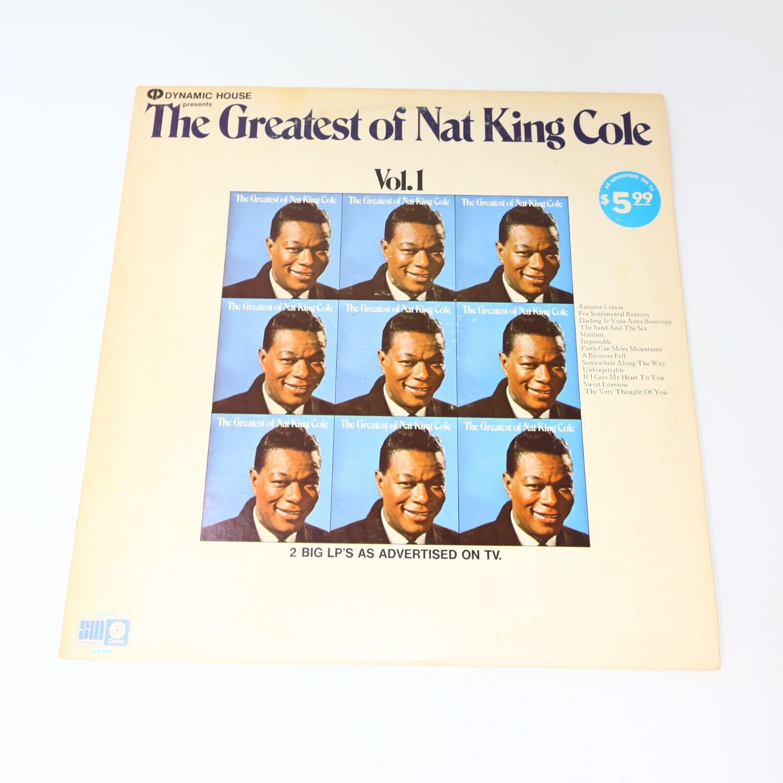 The Greatest of Nat King Cole Vol 1-2 Vinyl Record 2x LP SLB 6803 Unforgettable