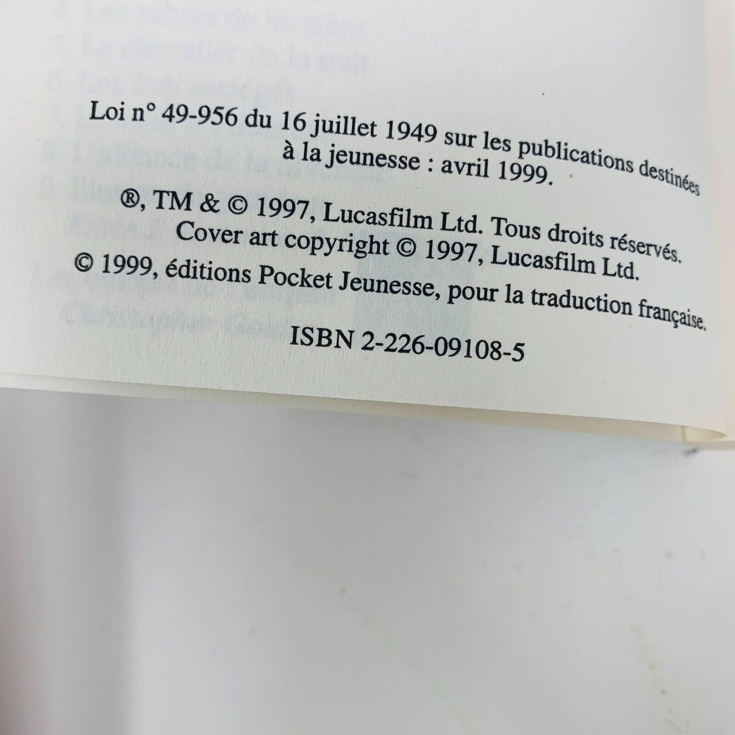 Galaxie de la Peur #1-5 Star Wars de John Whitman Pocket Français Lot Livres 90s
