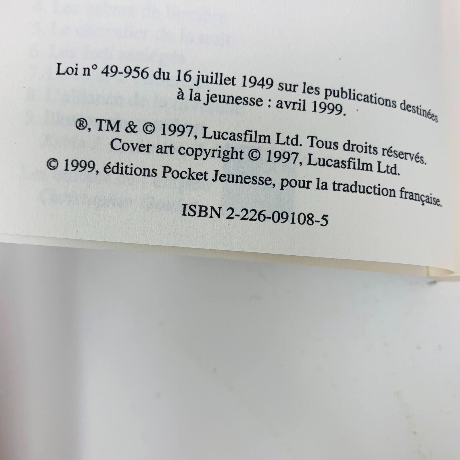 Galaxie de la Peur #1-5 Star Wars de John Whitman Pocket Français Lot Livres 90s