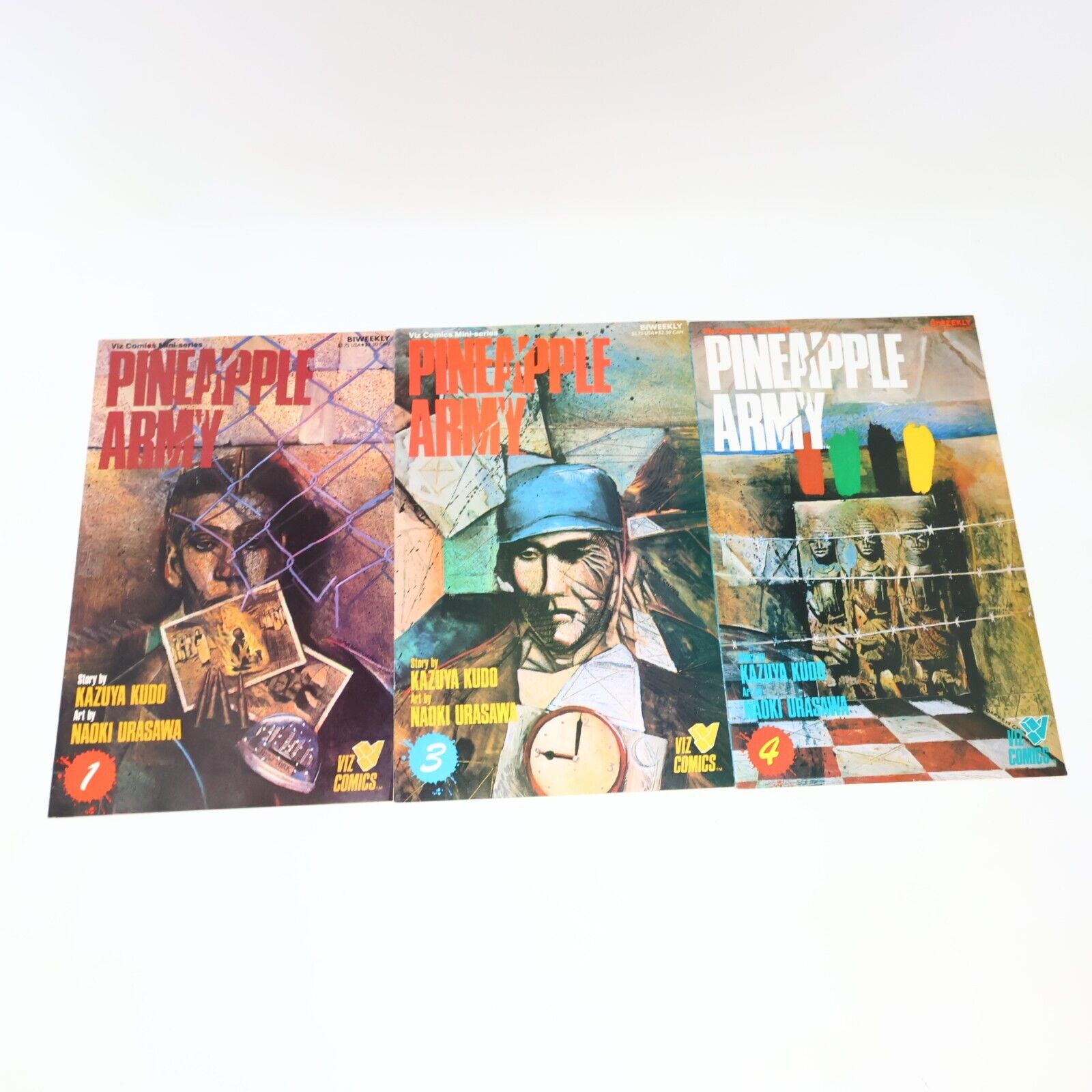 Lot 3 Comics Pineapple Army #1 3-4 Kazuya Kudo/Naoki Urasawa Viz Manga 90s