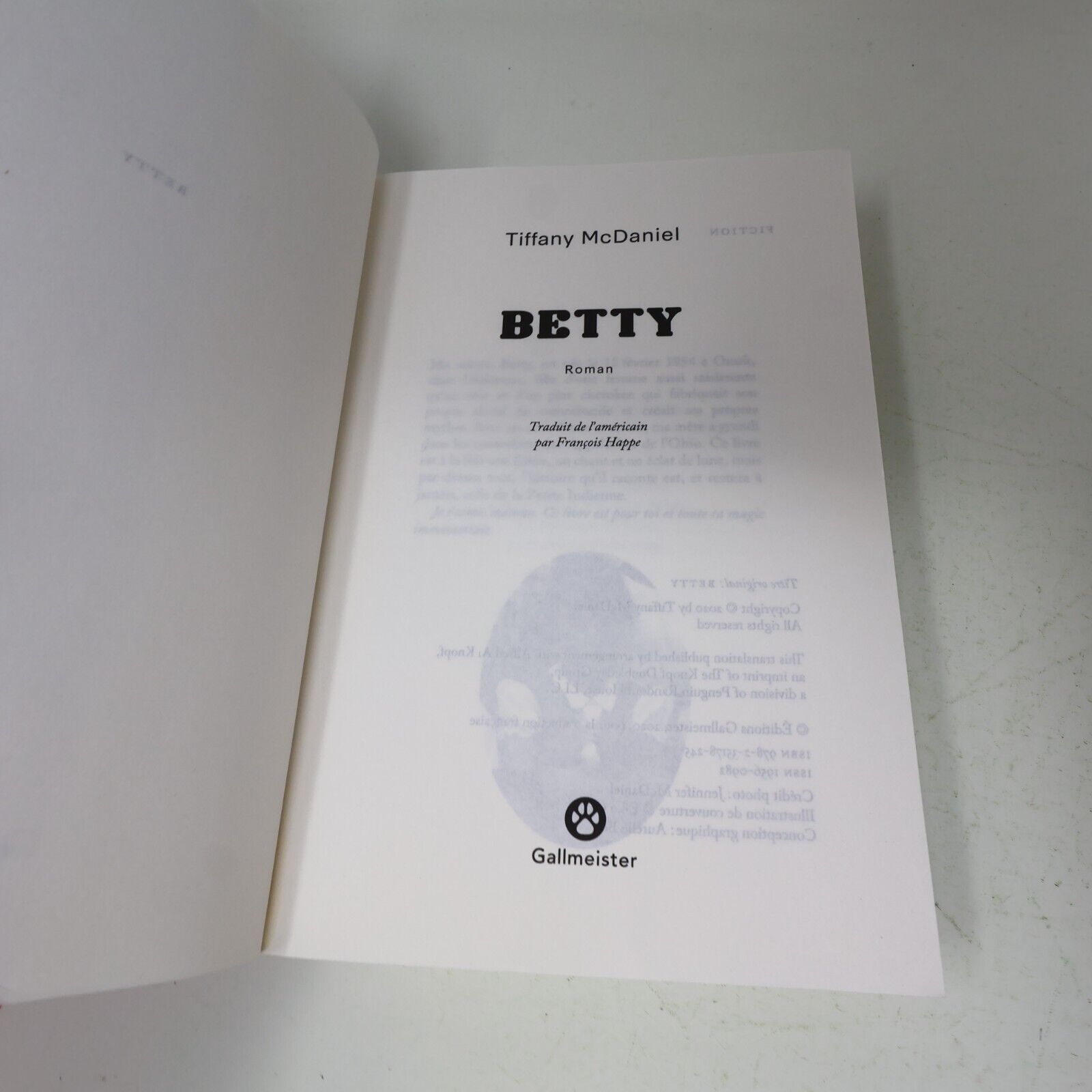 2020 Betty Tiffany Mcdaniel Roman États-Unis Premières Nations Gallmeister Livre