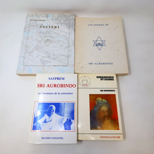 Lot 4 Livres Sri Aurobindo Savitri Poèmes Conscience Renaissance Karma Français