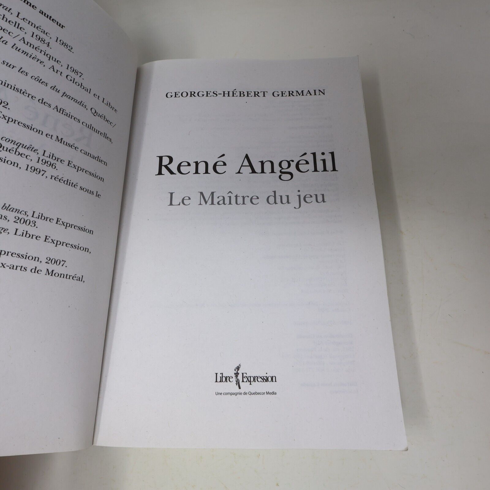 2009 René Angélil le Maître du Jeu Georges-Hébert Germain Biographie Musique PB