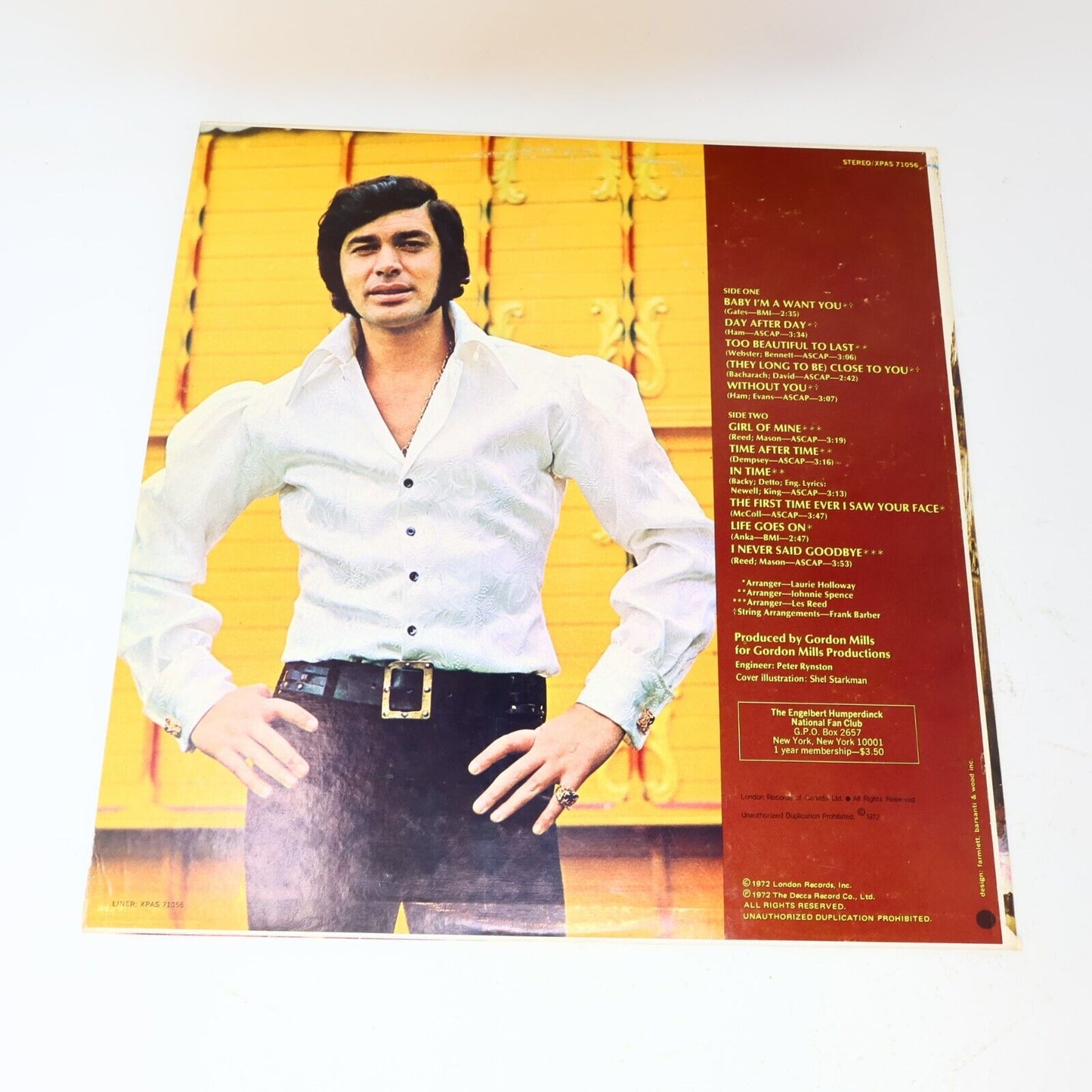 Engelbert Humperdinck In Time LP Record Vinyl 1972 Parrot XPAS 71056 Without You
