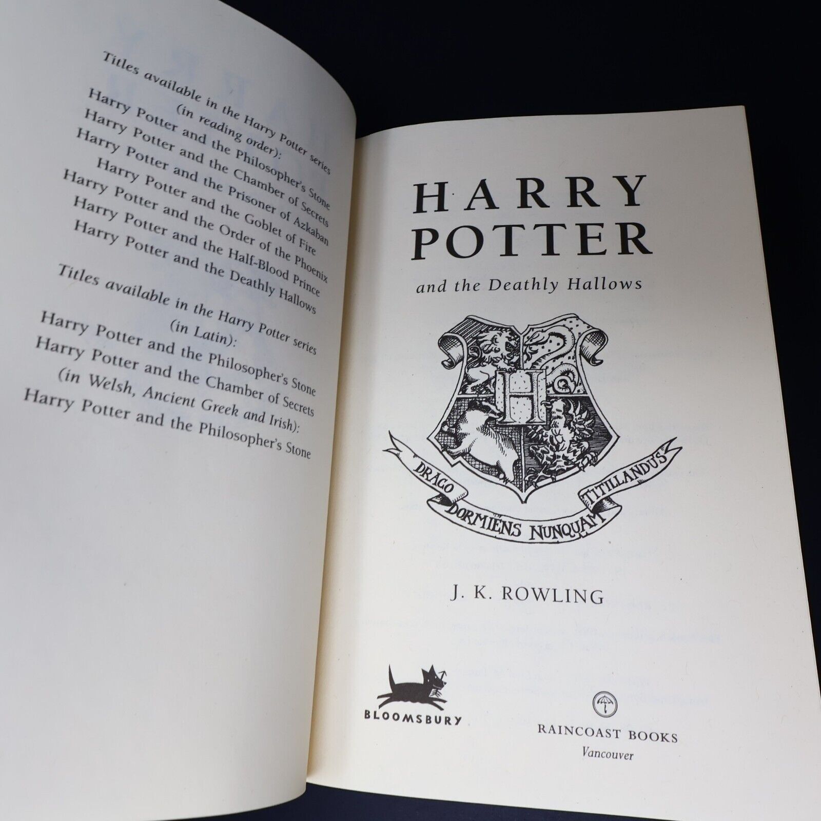 2007 Harry Potter and the Deathly Hallows by J. K. Rowling 1st Print Hardcover