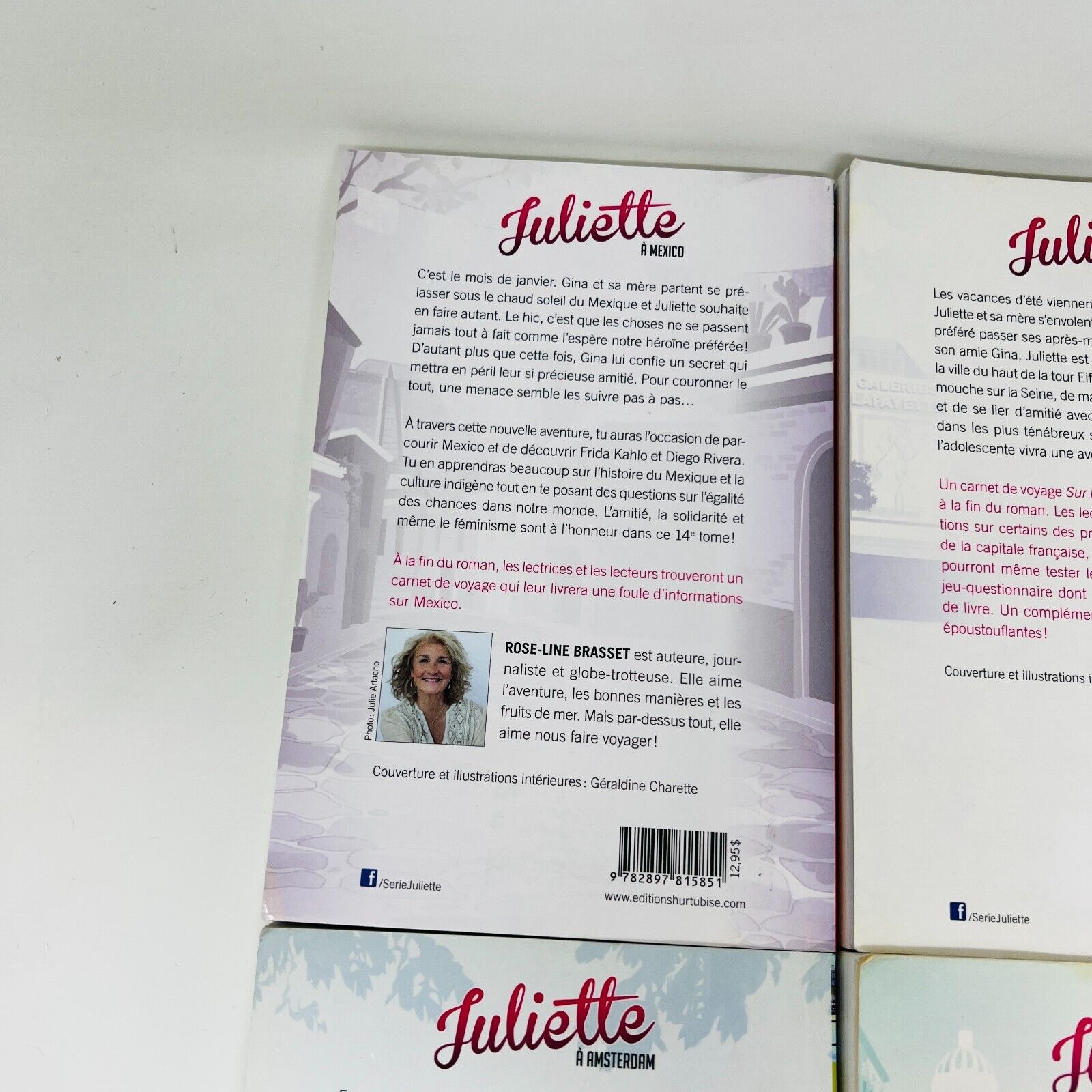 6x Juliette à Barcelone/Mexico/Rome/Paris Rose-Line Brasset Lot Livres Hurtubise