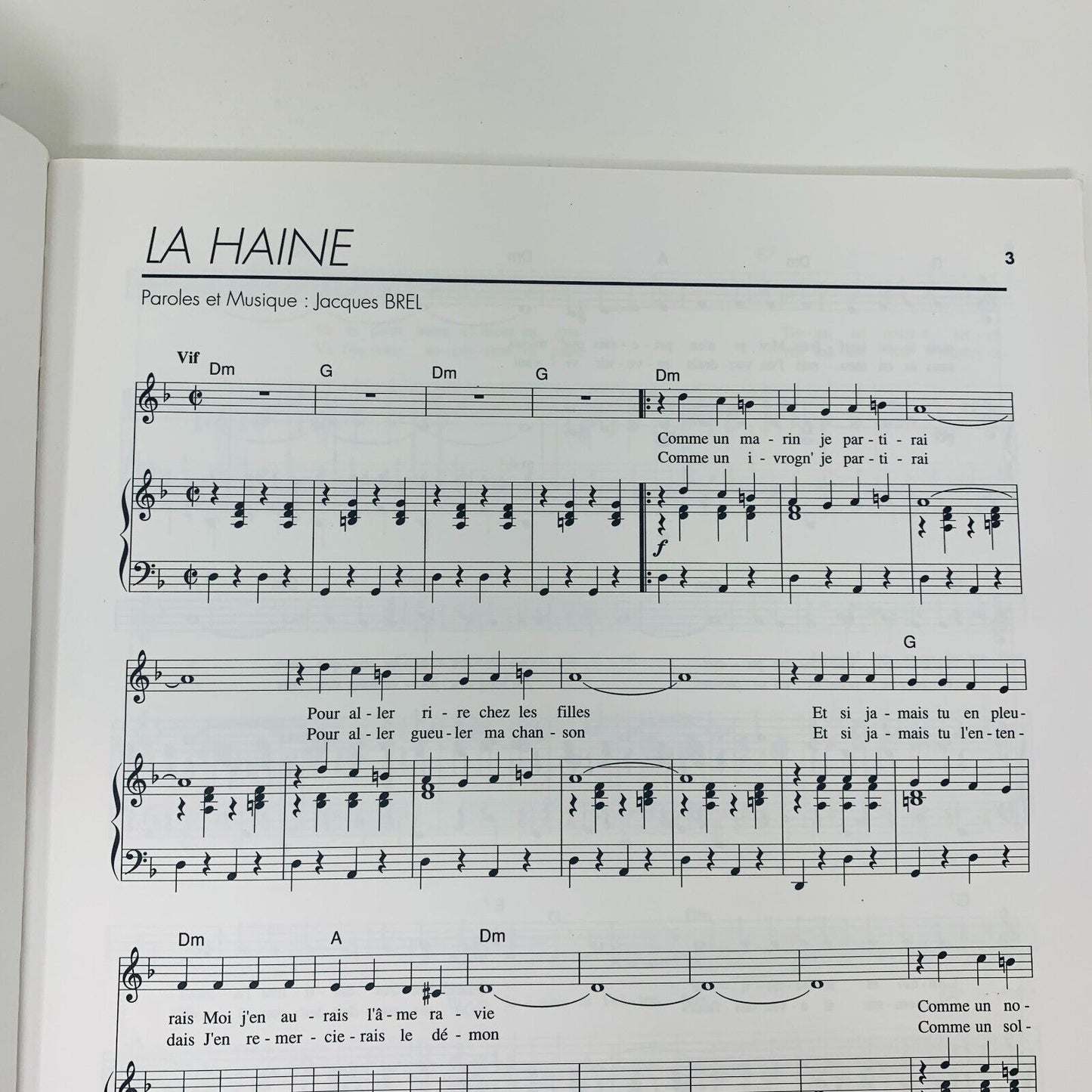 1992 Jacques Brel 29 Succès Songbook Partitions Piano MCA Caravelle Music France