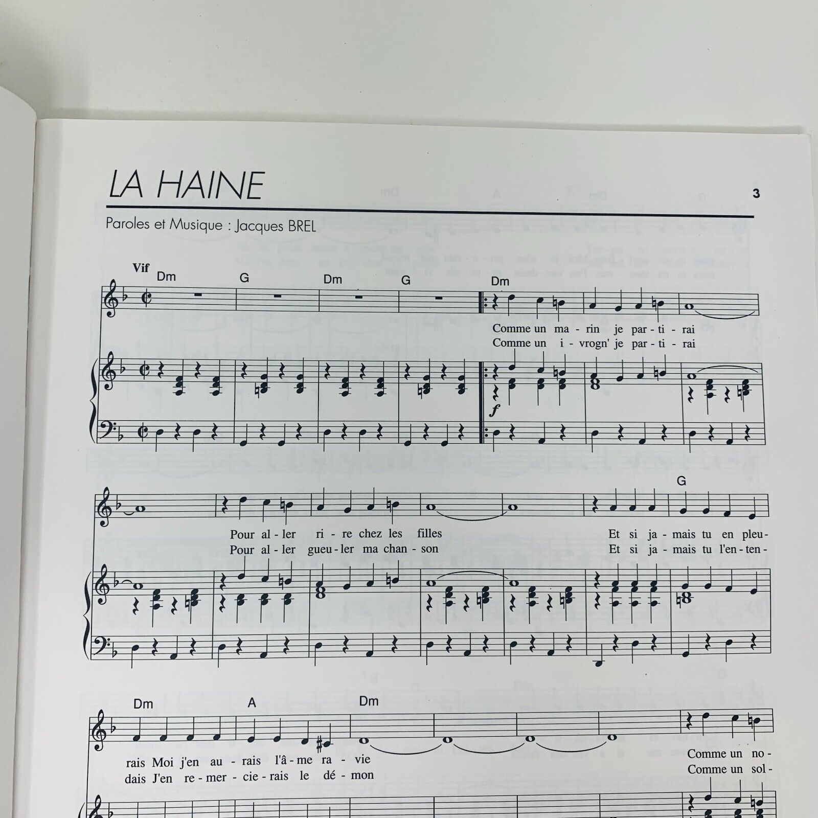 1992 Jacques Brel 29 Succès Songbook Partitions Piano MCA Caravelle Music France