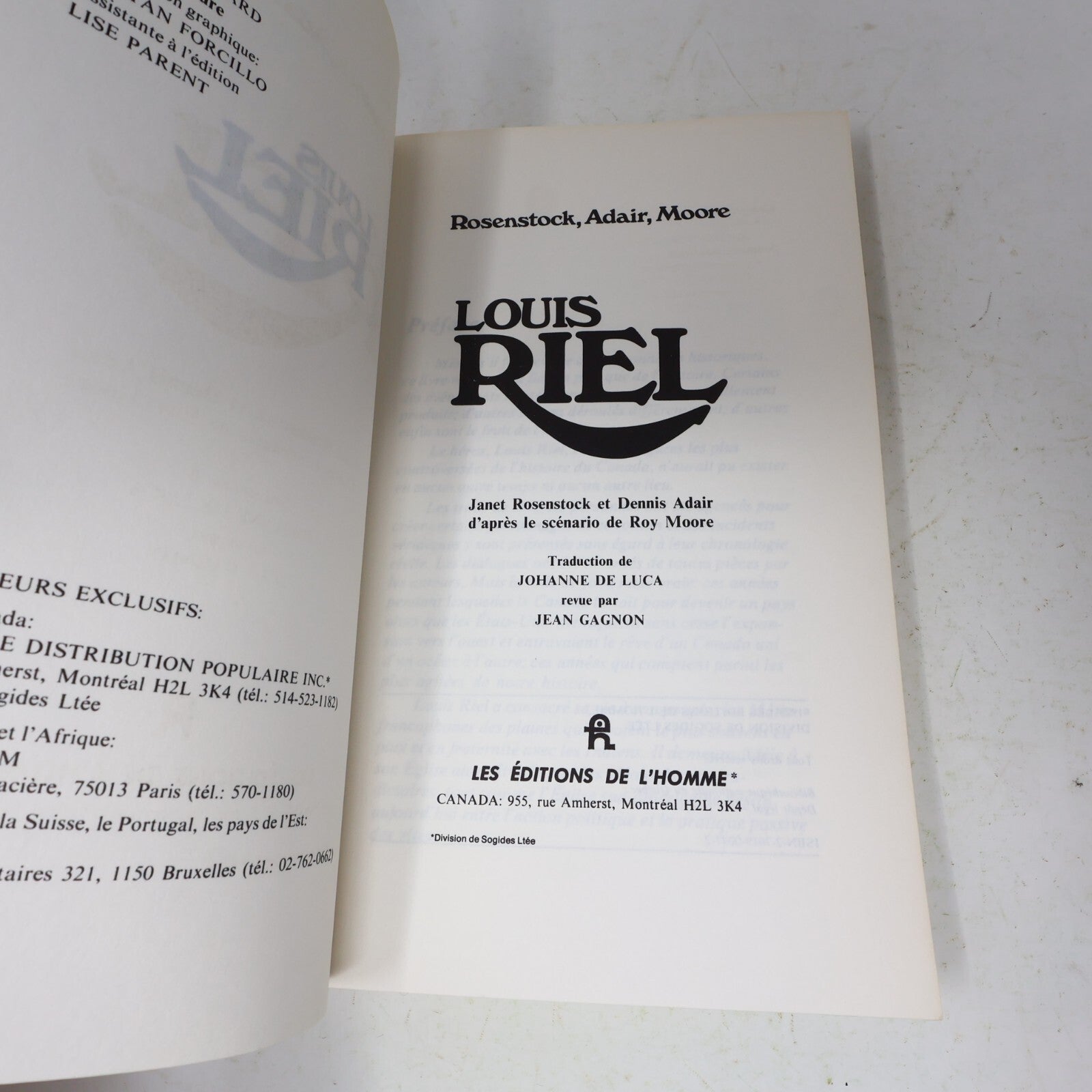 1979 Louis Riel Janet Rosenstock Dennis Adair De L'homme Fiction Historique 70s