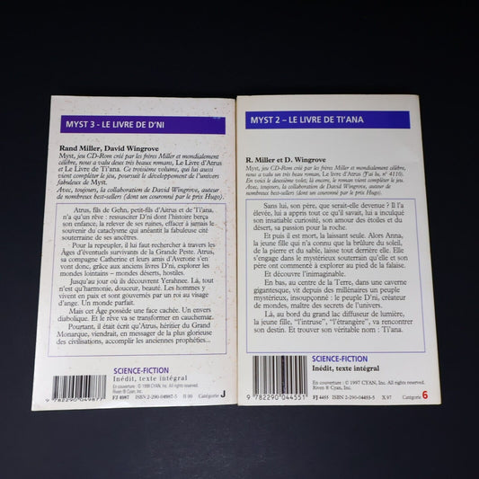 Lot 2 Livres Myst #2-3 Rand Miller J'ai Lu Livre de Ti'Ana Français French PB