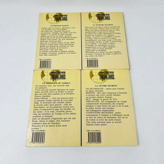 4x Les Aventures du Jeune Indiana Jones Lot Livres 90s La Lettre Secrète