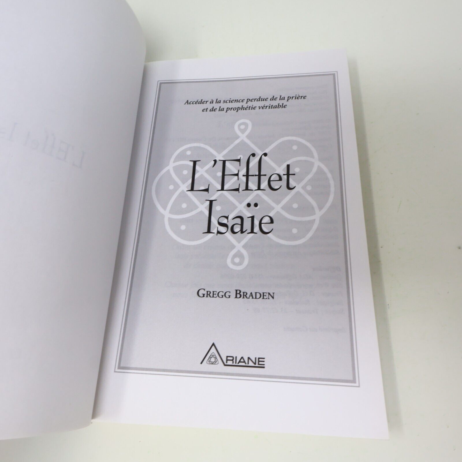 2000 L'Effet Isaïe Gregg Braden Ariane Français Paperback Ésotérisme Livre 2000s