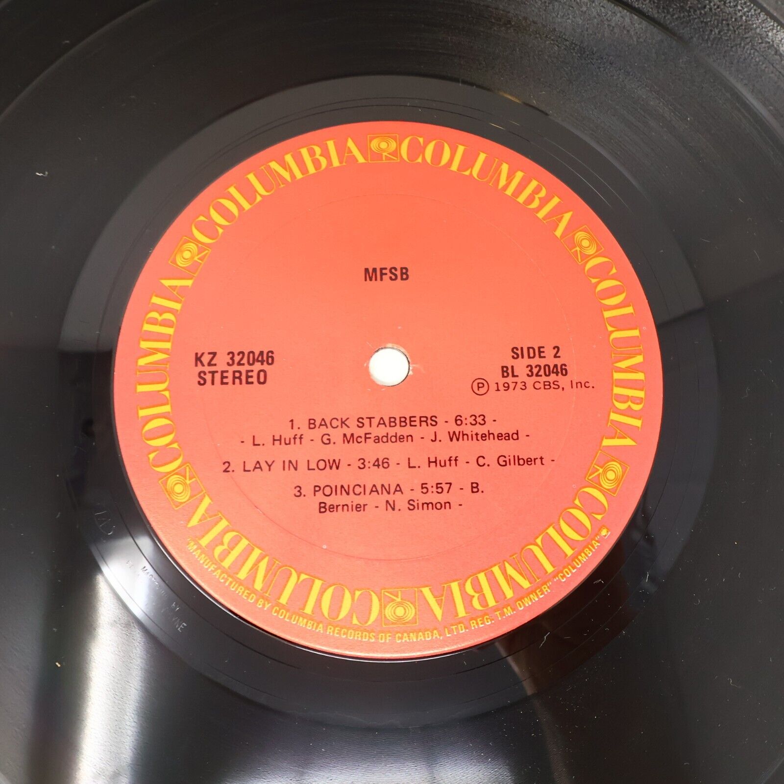 MFSB Self Titled LP Record Vinyl KZ 32046 Canada Columbia Something For Nothing