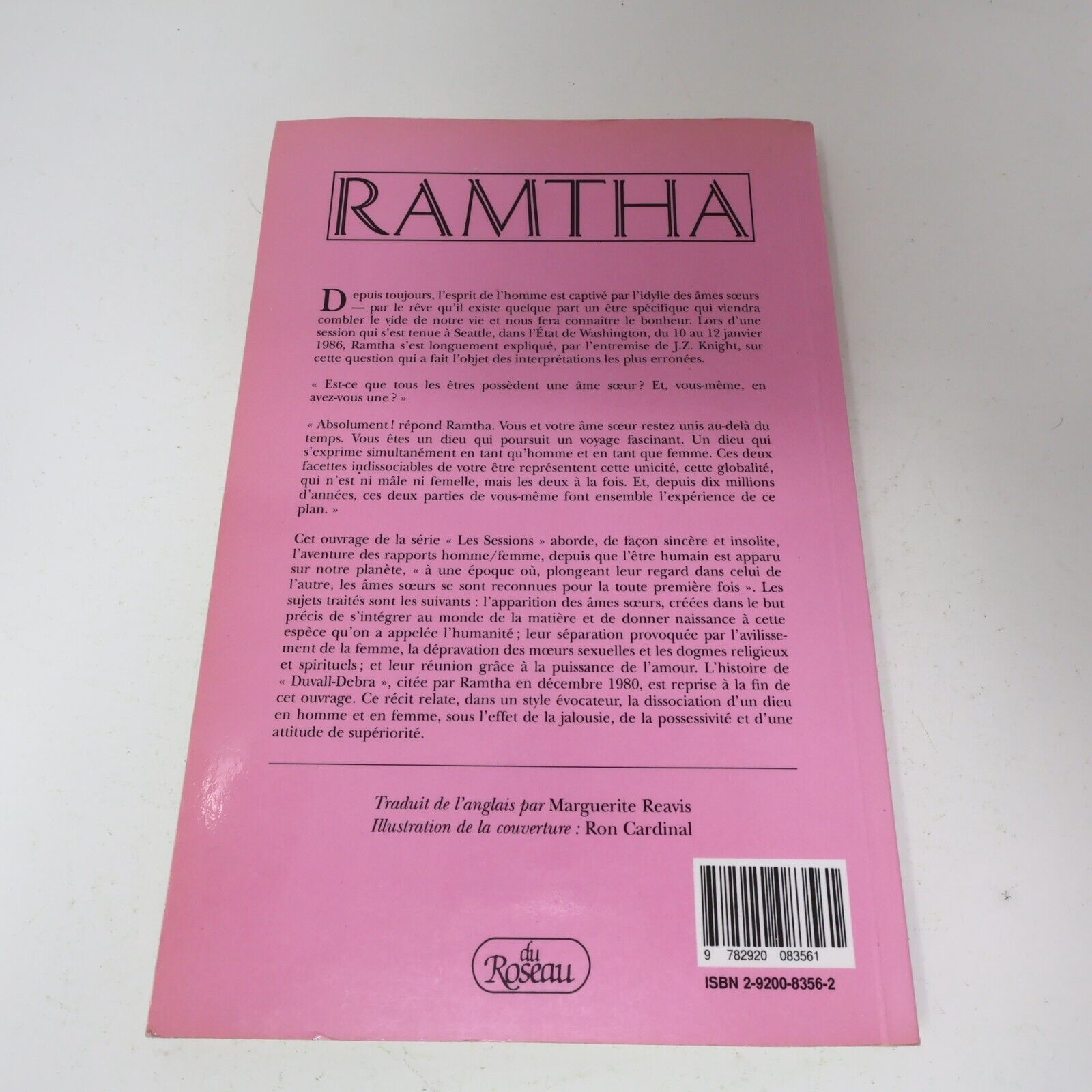 1999 Ramtha Les Sessions l'Âme Soeur Français du Roseau Spiritualité Livre PB