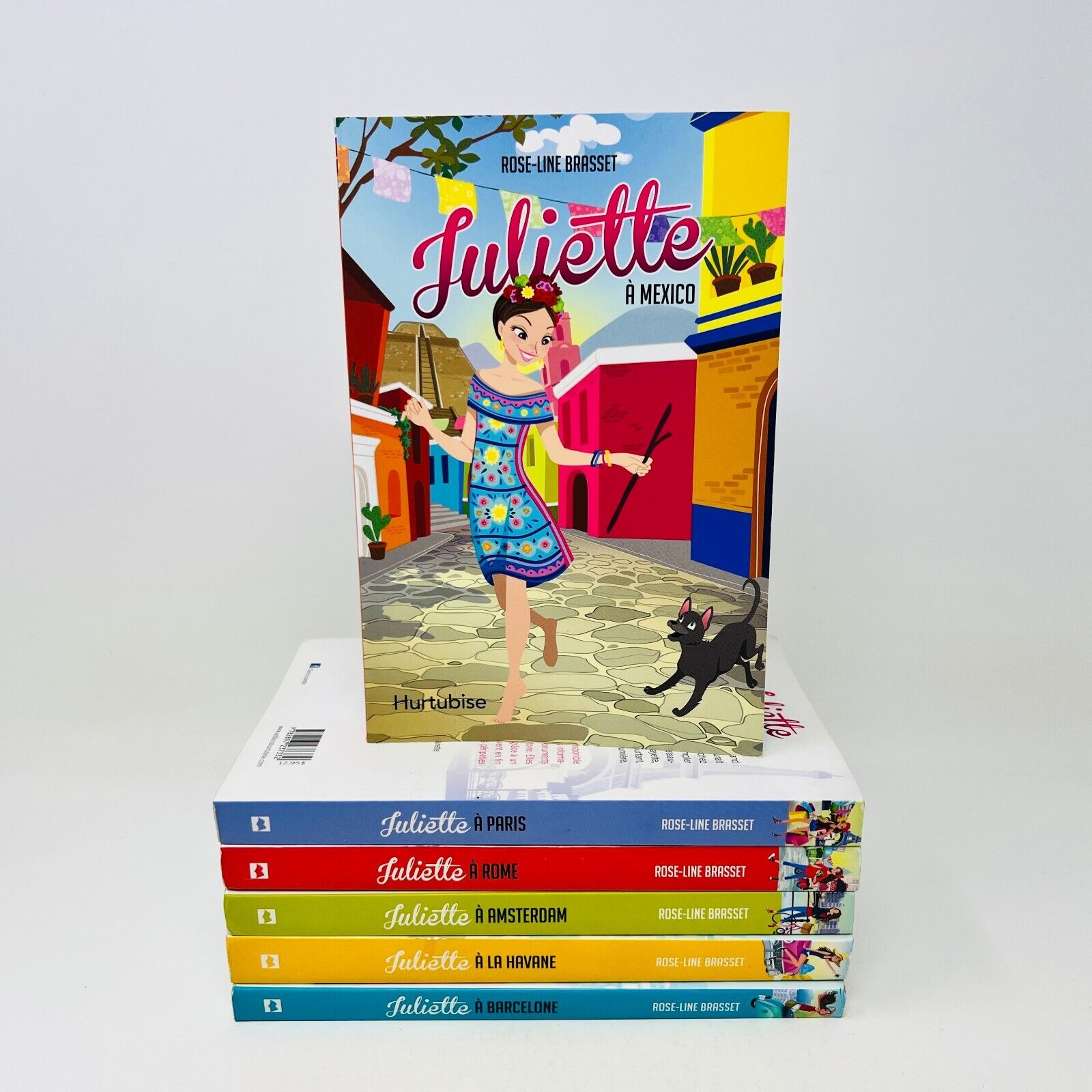 6x Juliette à Barcelone/Mexico/Rome/Paris Rose-Line Brasset Lot Livres Hurtubise