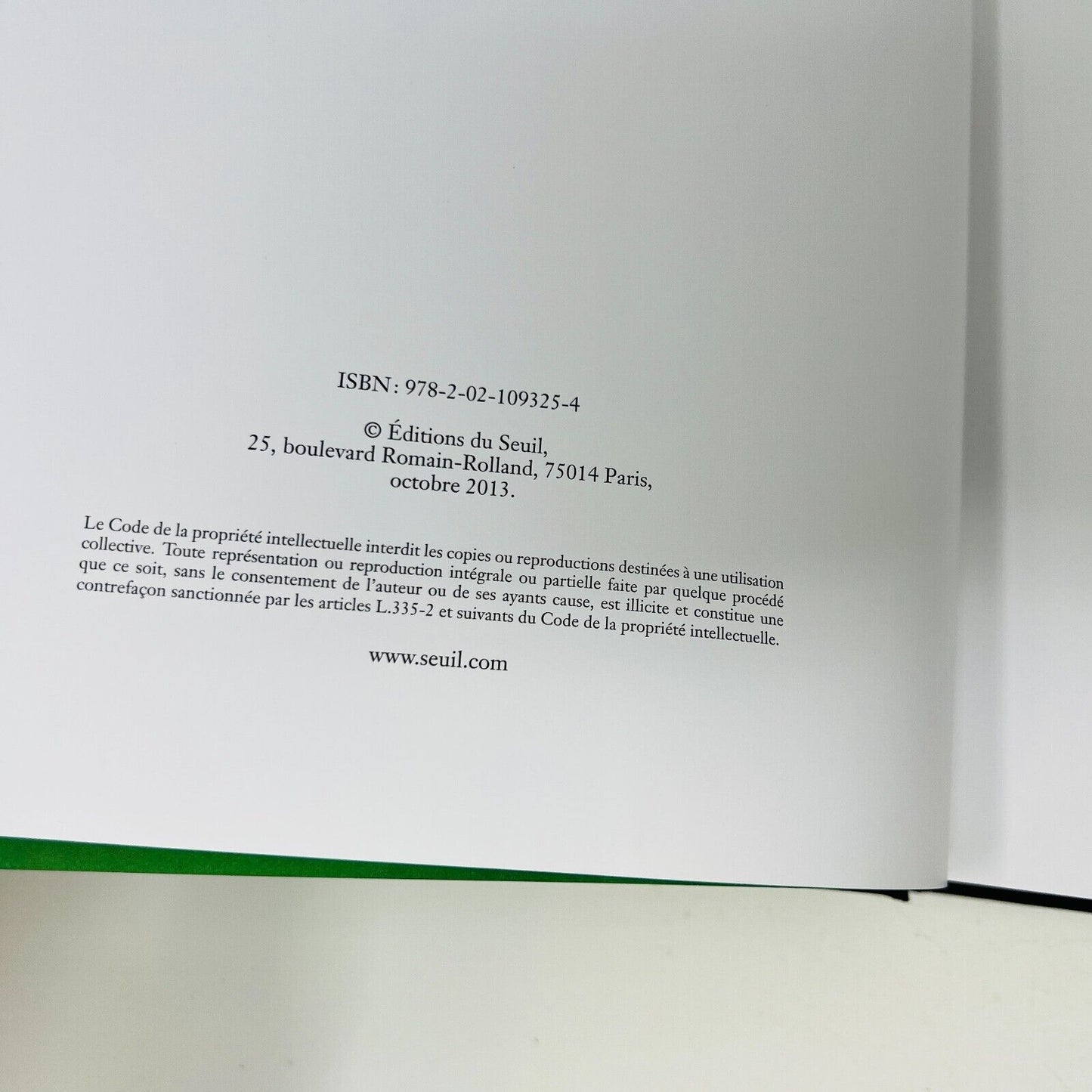 2013 Vert Histoire d'une Couleur de Michel Pastoureau Seuil Français Art Symbole