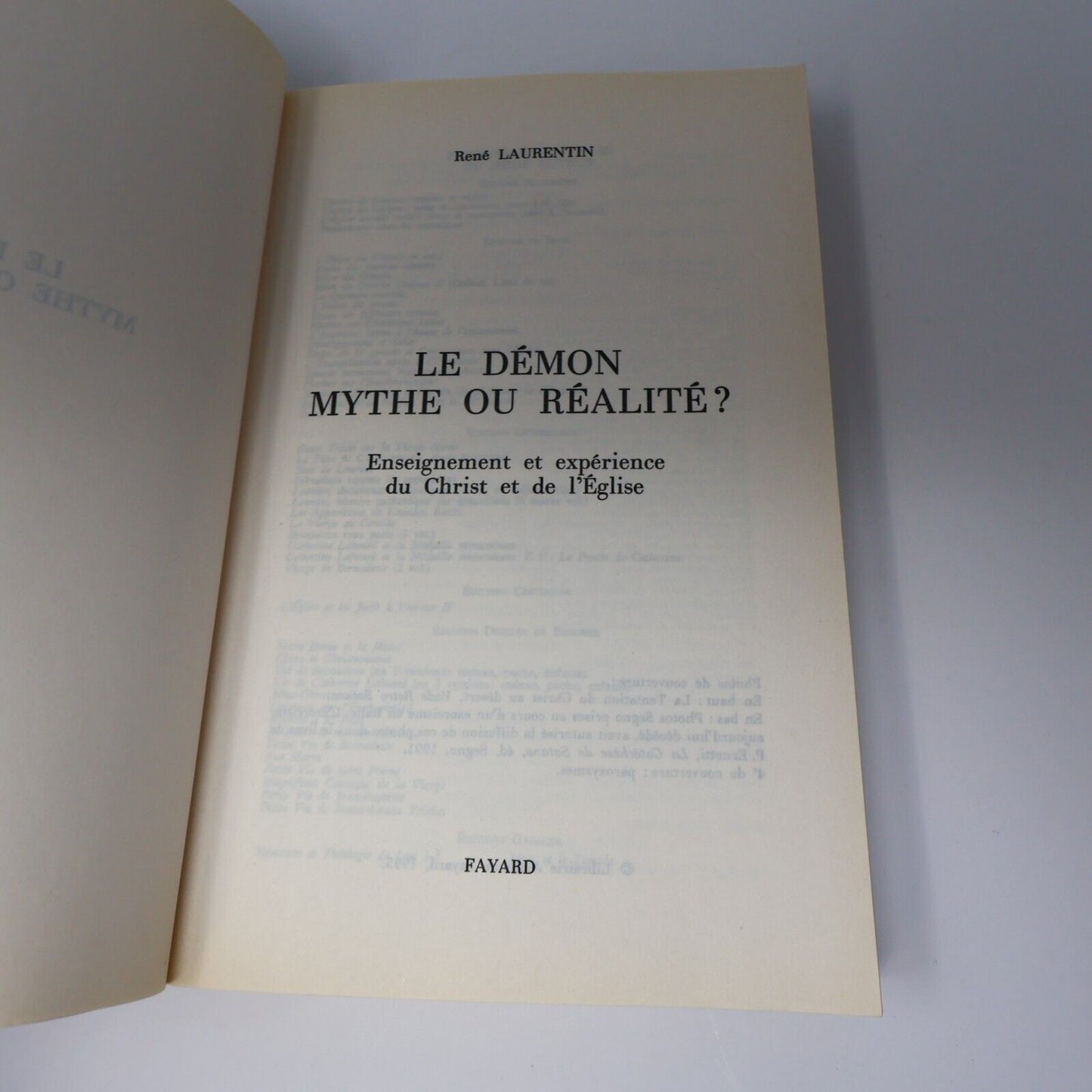 1995 Le Démon Mythe ou Réalité? de René Laurentin Paperback PB Fayard Religion