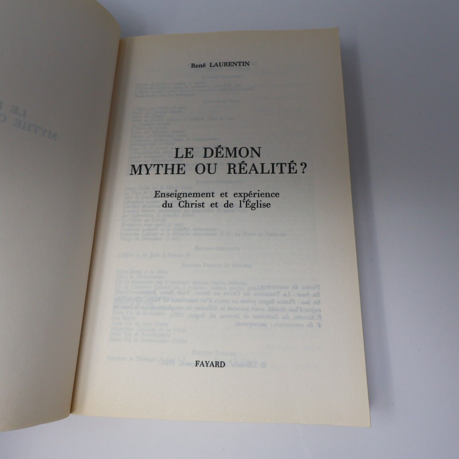 1995 Le Démon Mythe ou Réalité? de René Laurentin Paperback PB Fayard Religion