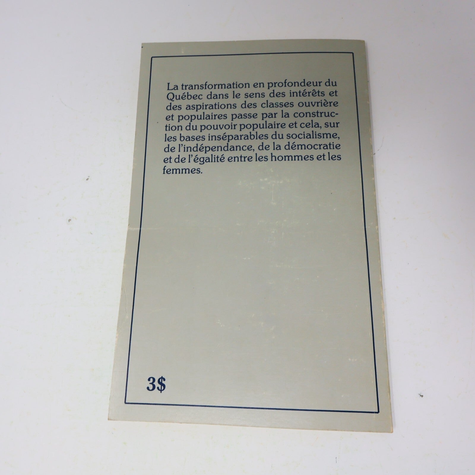 1981 Pour un Québec Socialiste Le Comité des Cent Mouvement Socialiste Politique