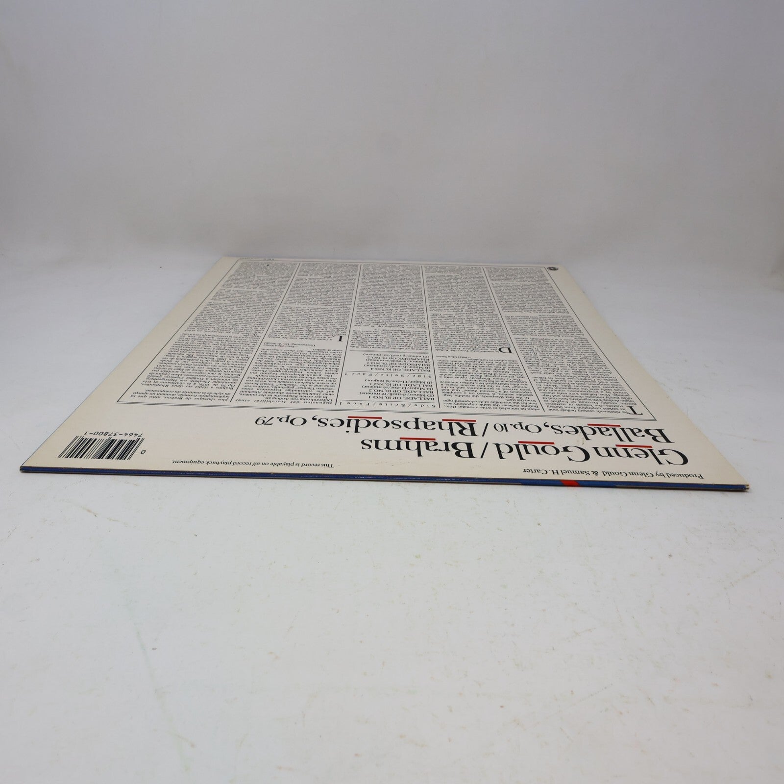Glenn Gould Brahms Ballades Op.10, Rhapsodies Op.79 LP Record CBS Masterworks