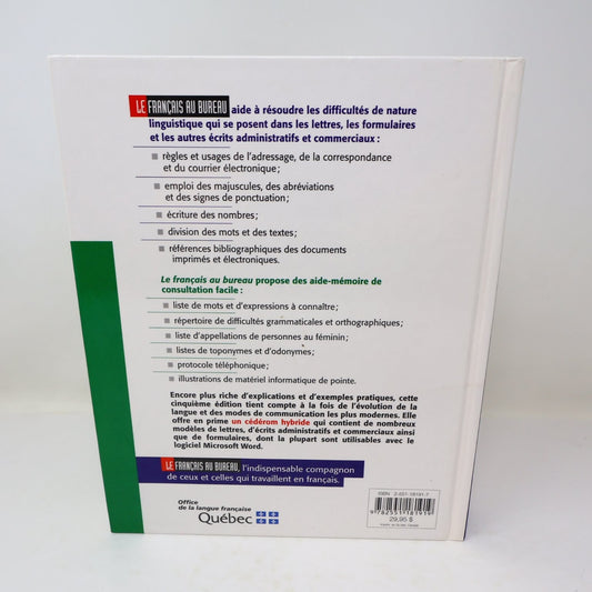 Le Français au Bureau Guilloton/Cajolot-Laganière 2000 5e Édition Québec Langue