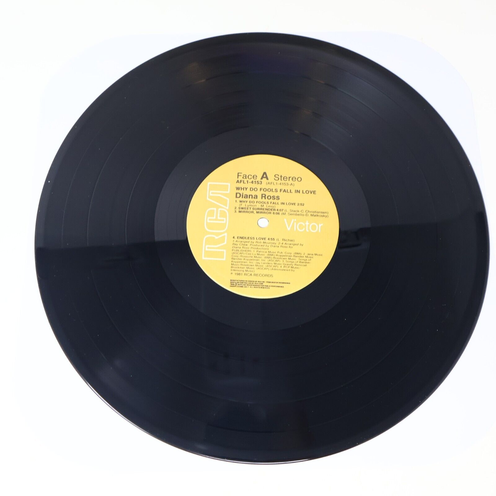 Diana Ross Why Do Fools Fall In Love LP Record Vinyl 1981 RCA Victor AFL1-4153