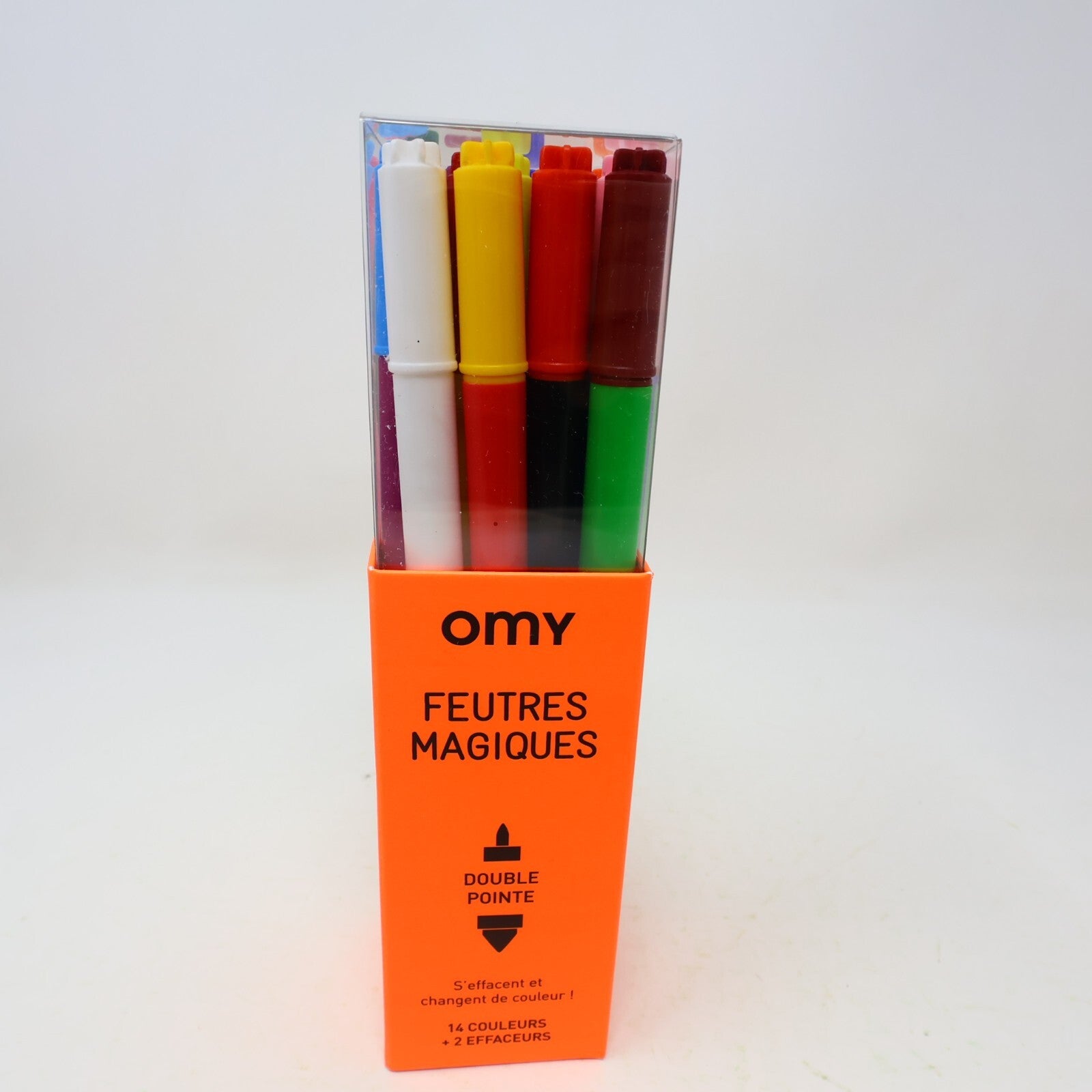 OMY Magic Felt Pens/Feutres Magiques Box 14 Colors + 2 Erasers Change Color