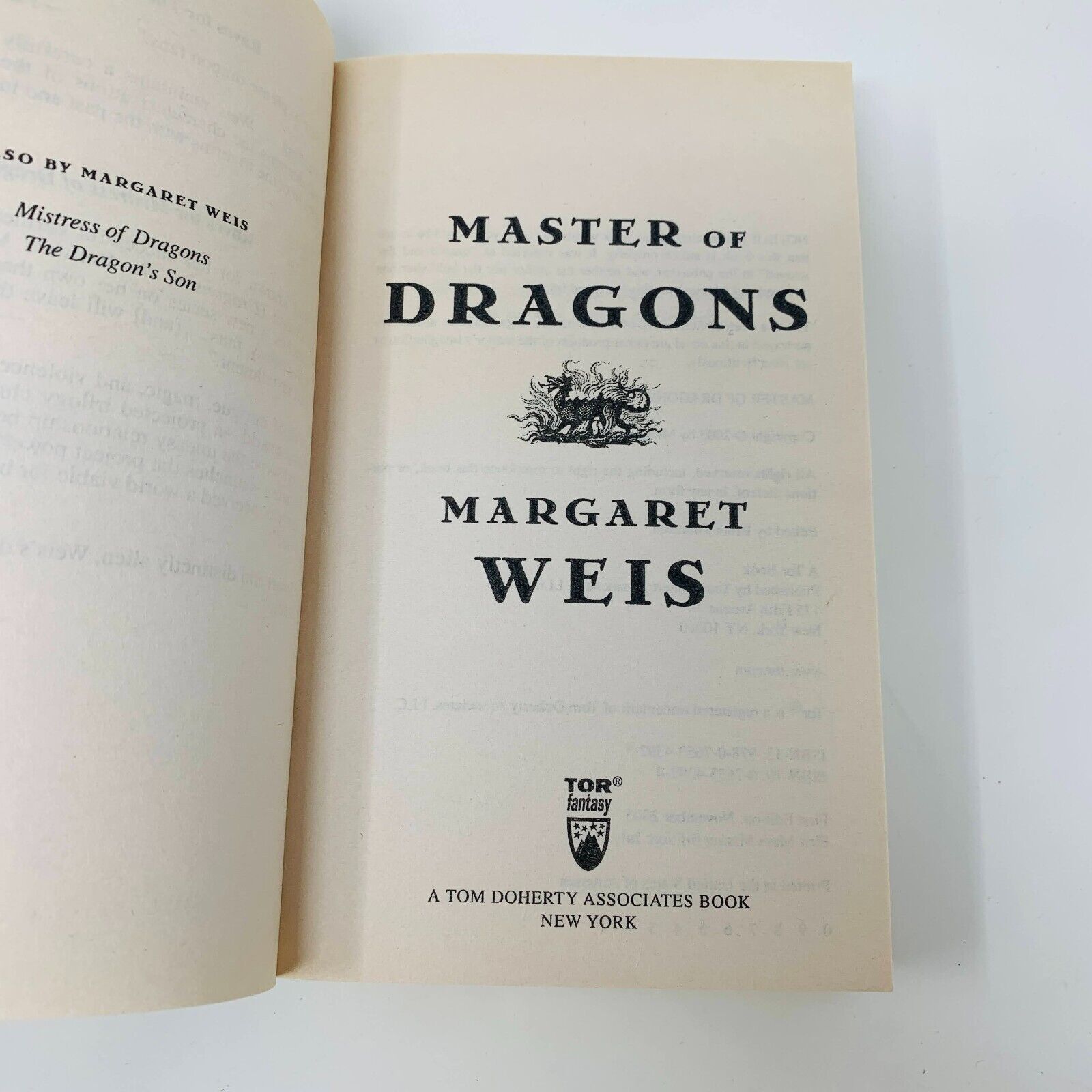 The Dragonvarld Trilogy TOR Margaret Weis Complete Set Lot Mistress of Dragons