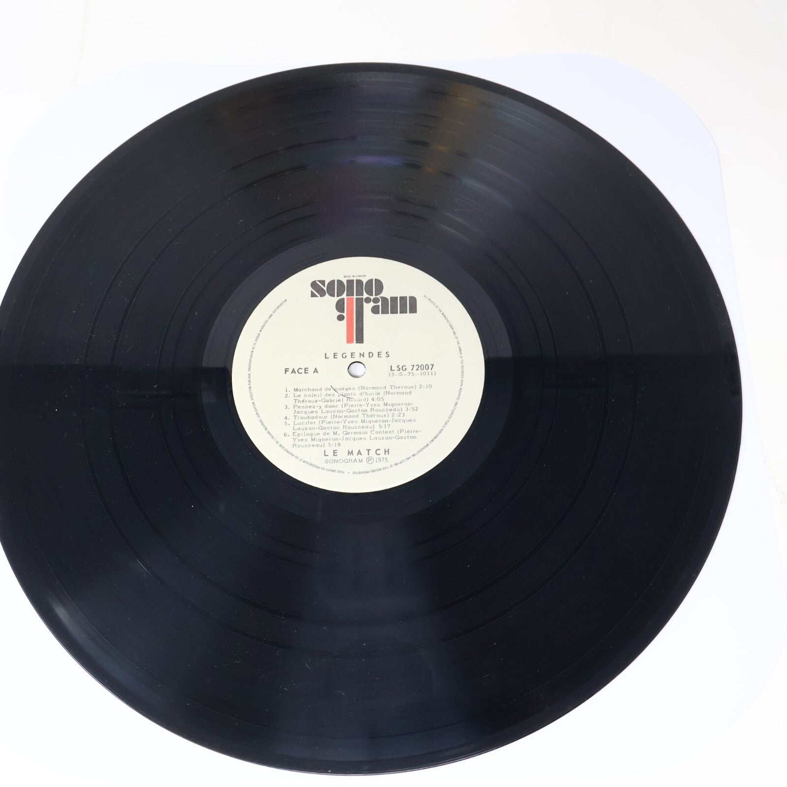 Le Match Légendes Disque LP Record Vinyl 1975 Prog Rock Sonogram LSG-72007