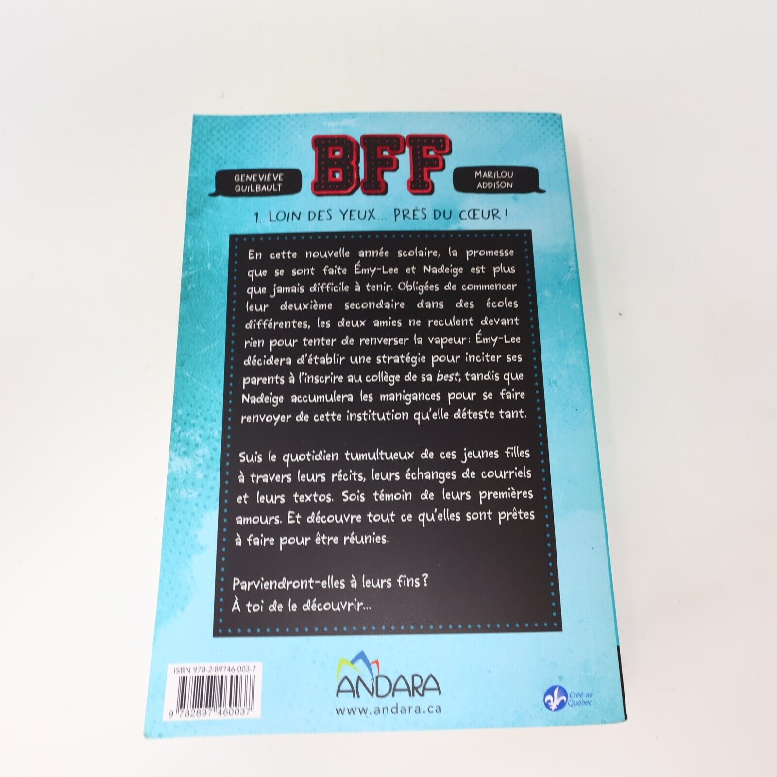 Lot 3 Livres BFF/Textos et Cie de Geneviève Guilbault Andara Français French PB