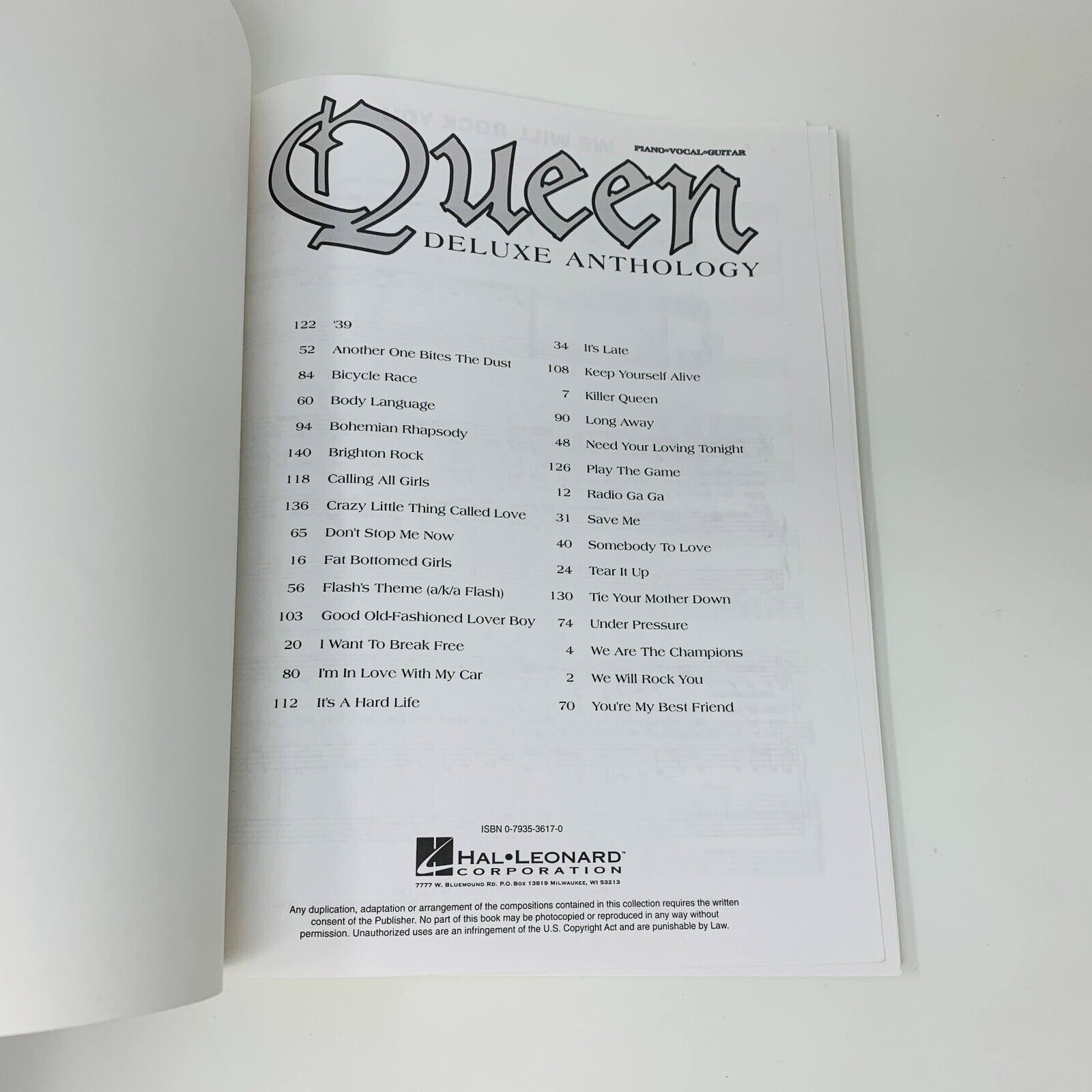 Queen Deluxe Anthology Songbook Sheet Music Piano Vocal Guitar Hal Leonard Rock