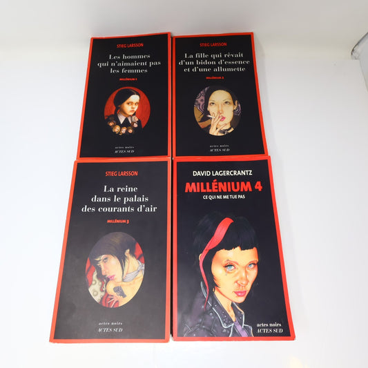 Millénium #1-4 Lot 4 Livres Stieg Larsson/David Lagercrantz PB Français French
