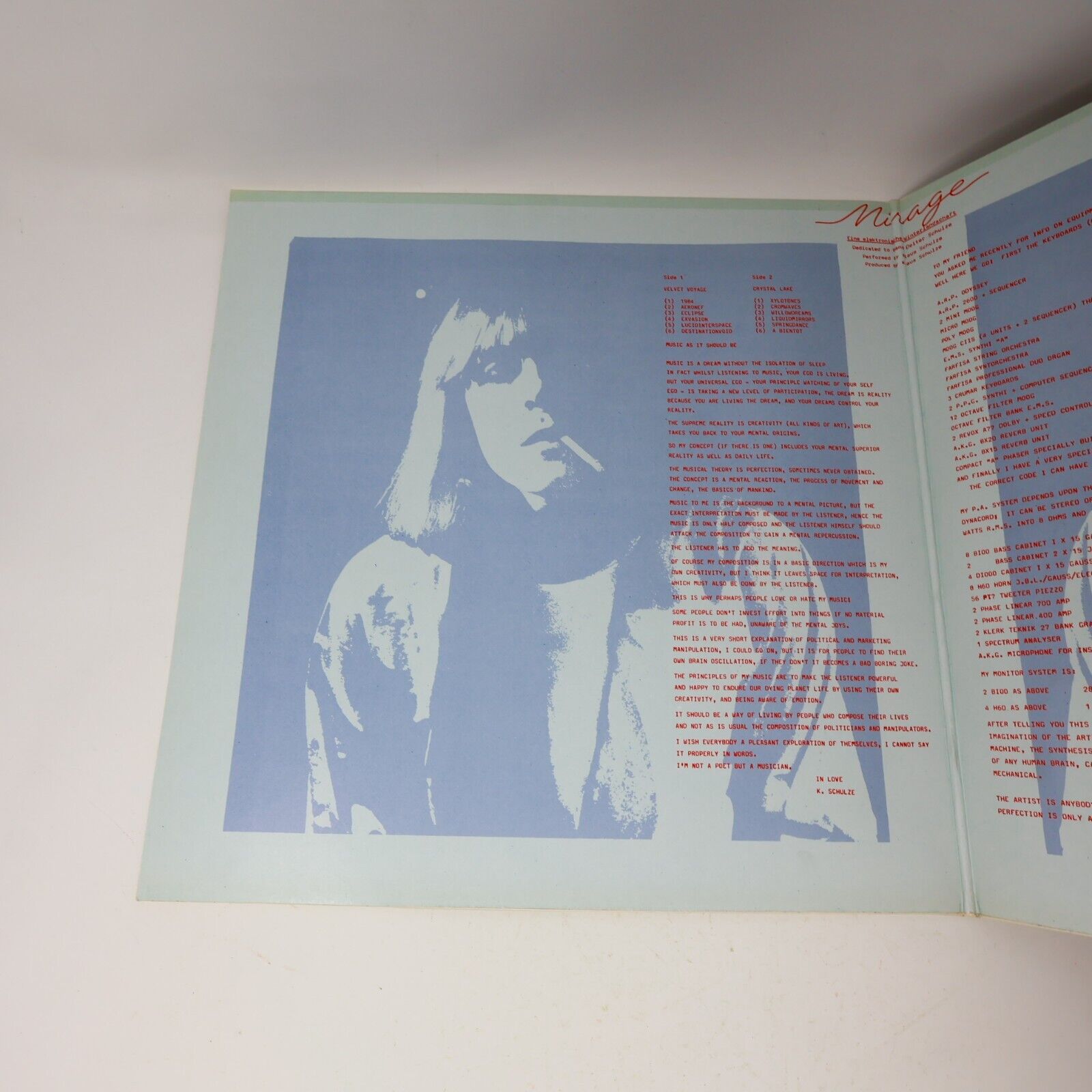 Klaus Schulze Mirage LP Record Vinyl 1977 Germany 60.040 Berlin-School Ambient