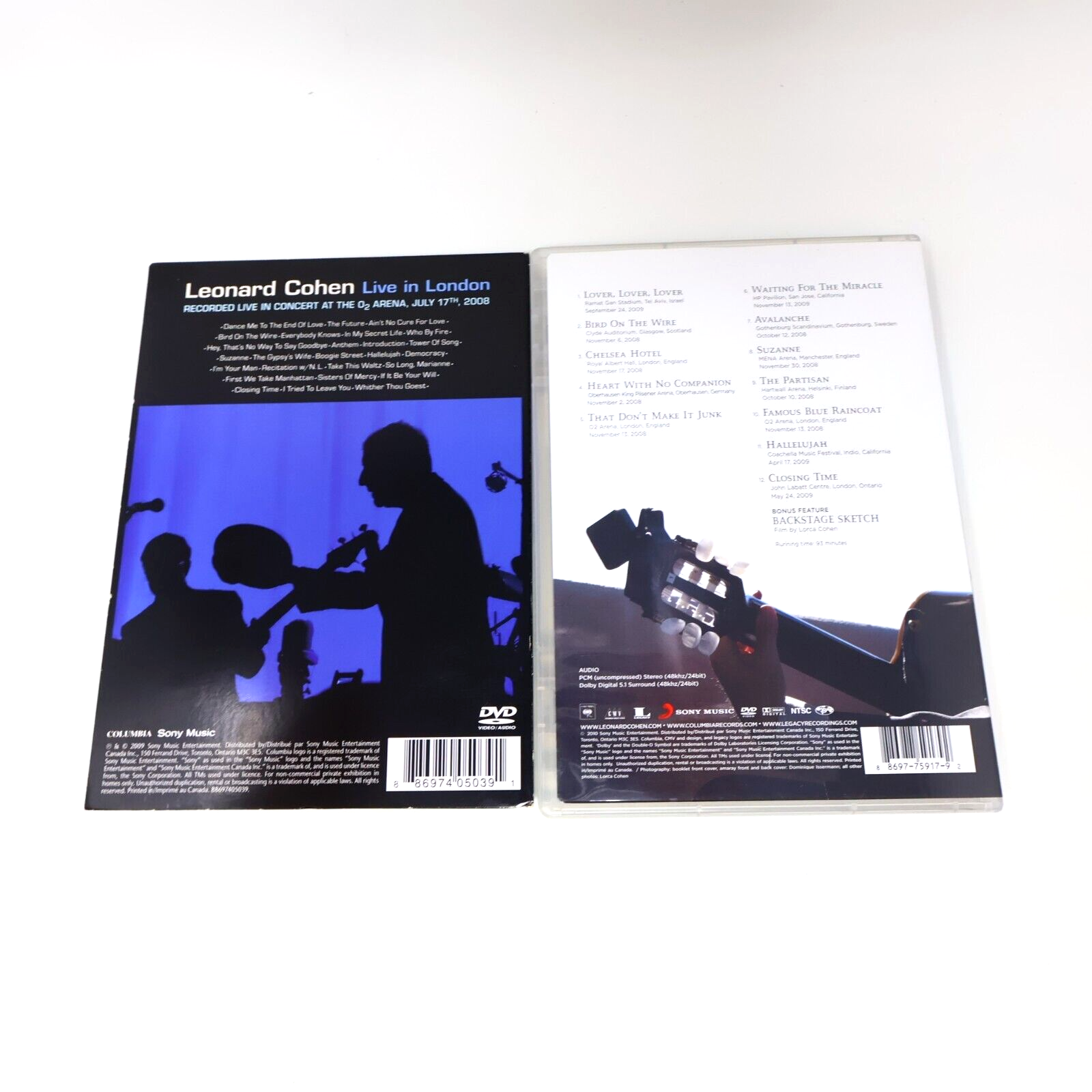Leonard Cohen Songs from the Road + Live in London Lot 2 DVD NTSC Tested Music