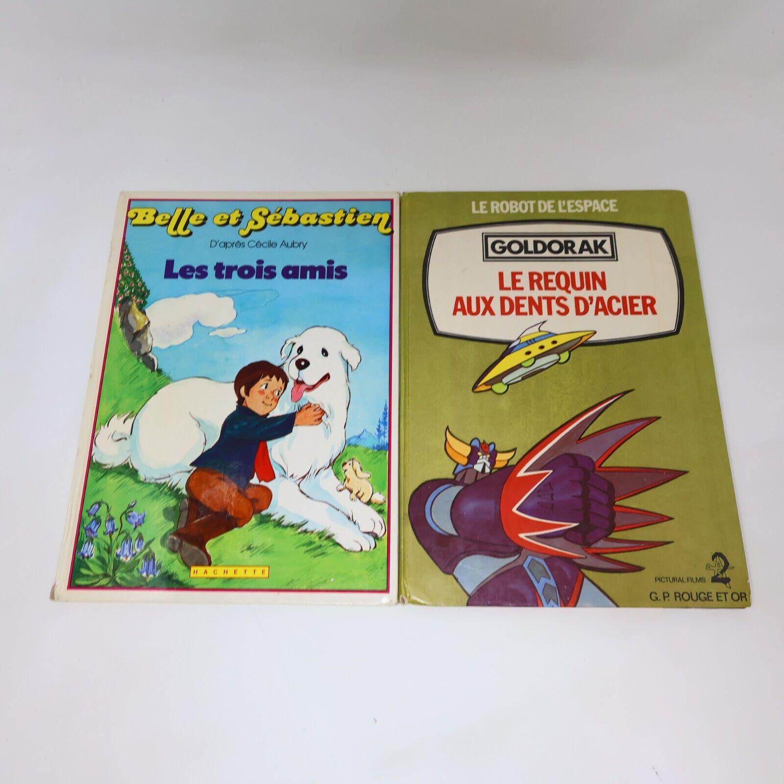 Lot 10 Livres Enfants Vintage Goldorak Belle et Sébastien Richard Scarry French