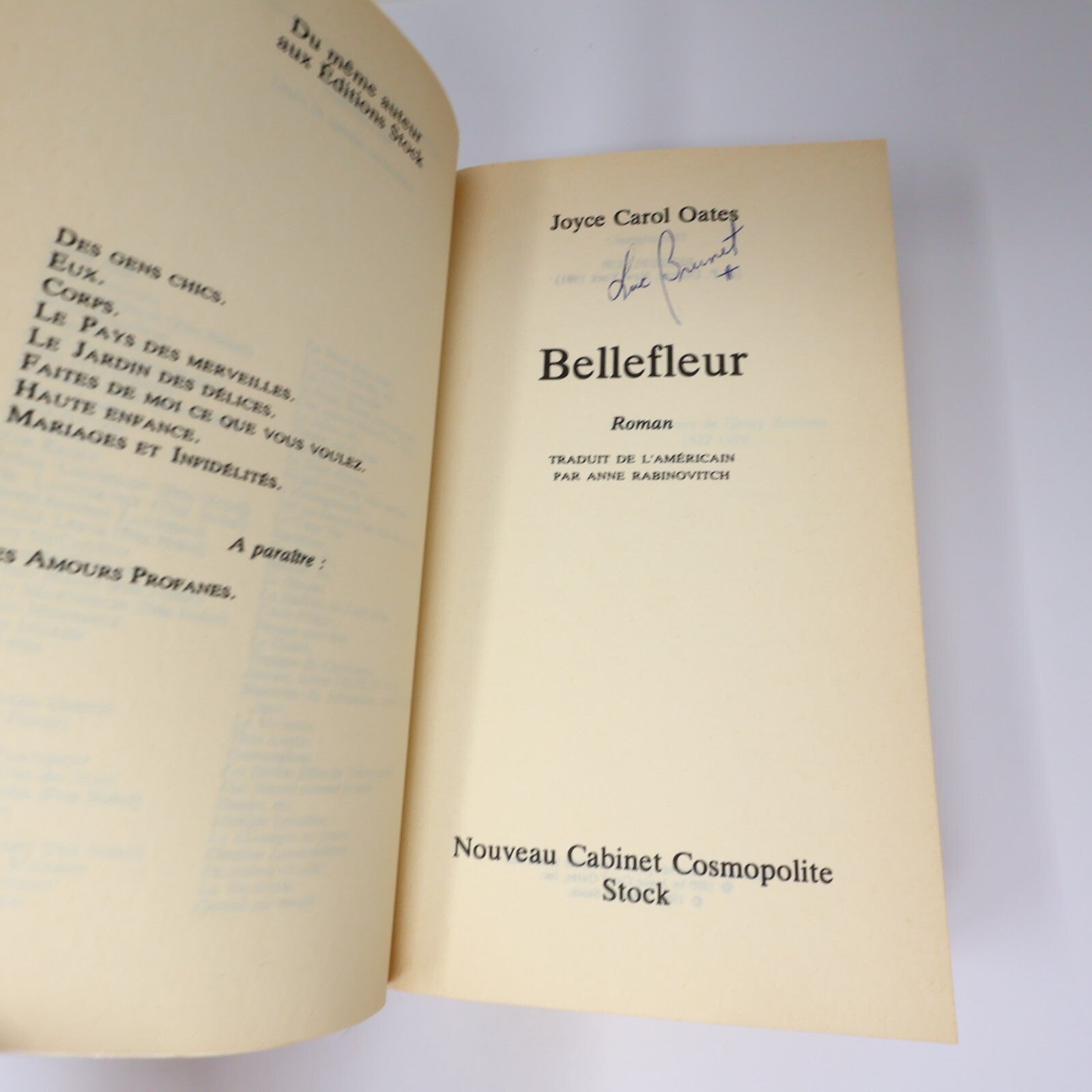 Joyce Carol Oates Lot 3 Livres Bellefleur/Amours Profanes/Mon Coeur Mis à Nu PB