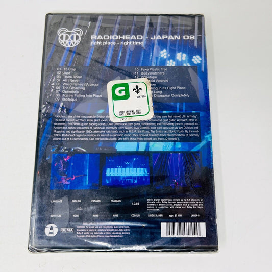 2009 Radiohead Japan 08 Right Place Right Time DVD Factory Sealed Region Free