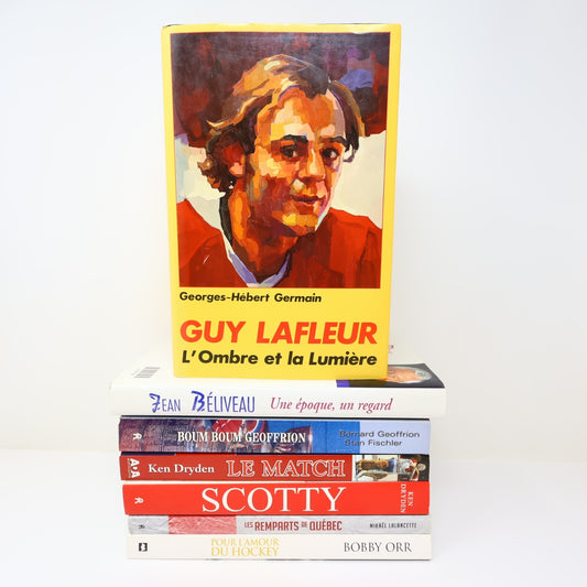 Hockey Biographies Lot 7 Livres Guy Lafleur/Jean Beliveau/Boum Boum Geoffrion