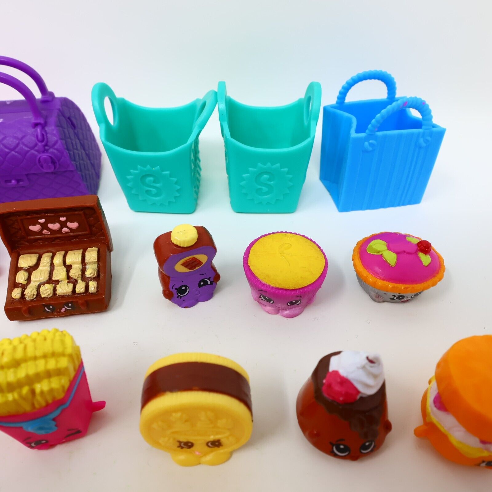 Lot of 33 Shopkins Figures Toys Mixed Food Bread Chocolate Cake Cookies Moose