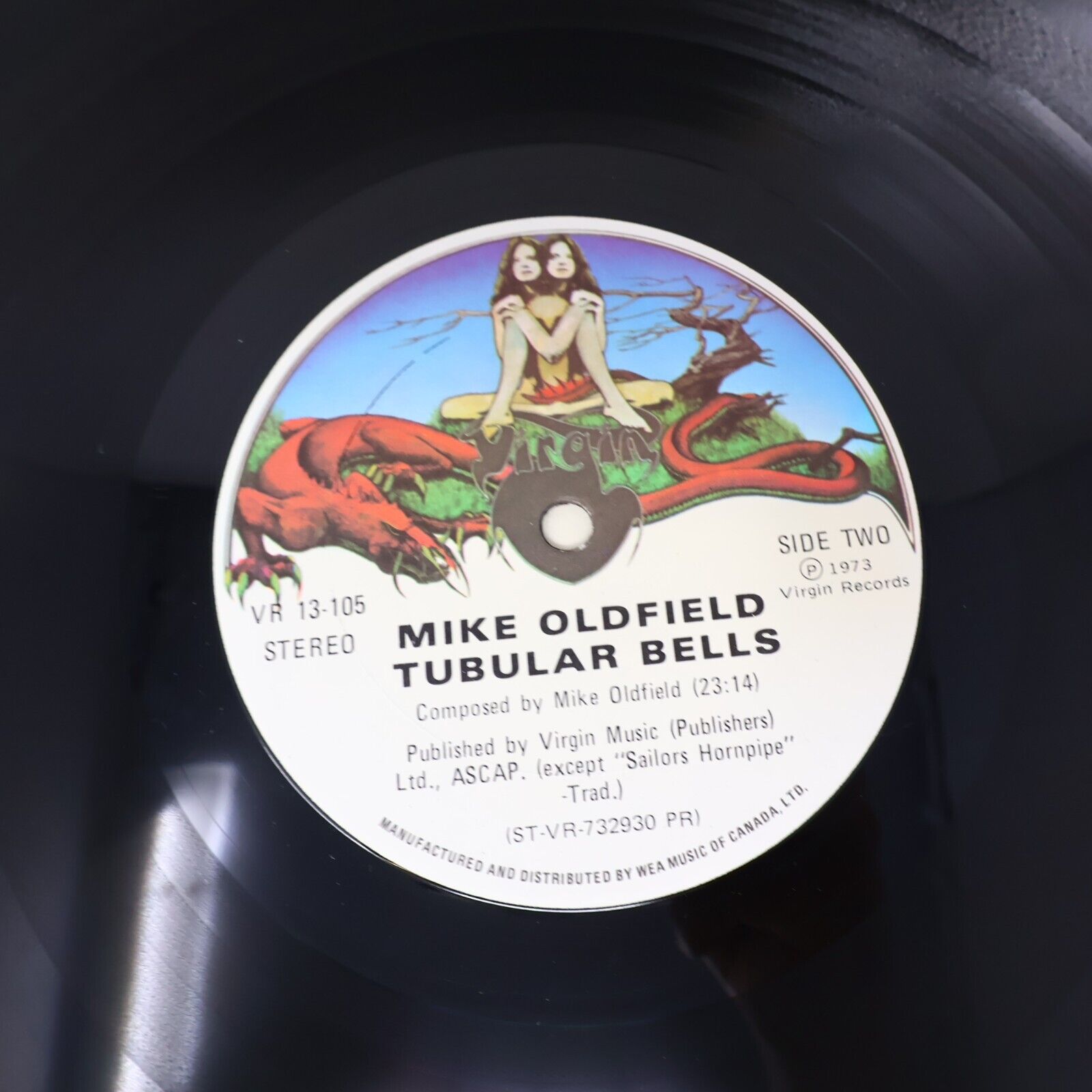Mike Oldfield Tubular Bells LP Record Vinyl 1973 Canada VR 13-105 EX/VG+ Virgin