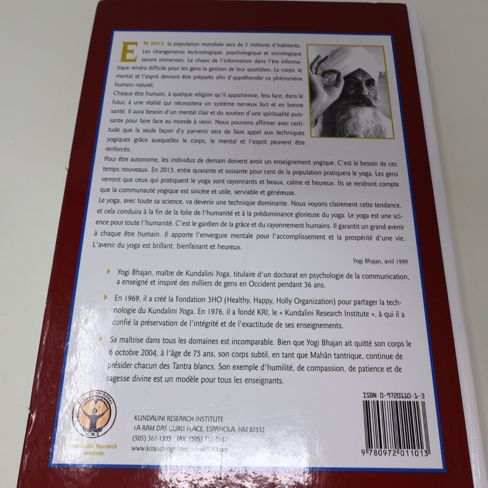 The Aquarian Teacher Kri Niveau 1 Professeur Kundalini Yoga Yogi Bhajan Français