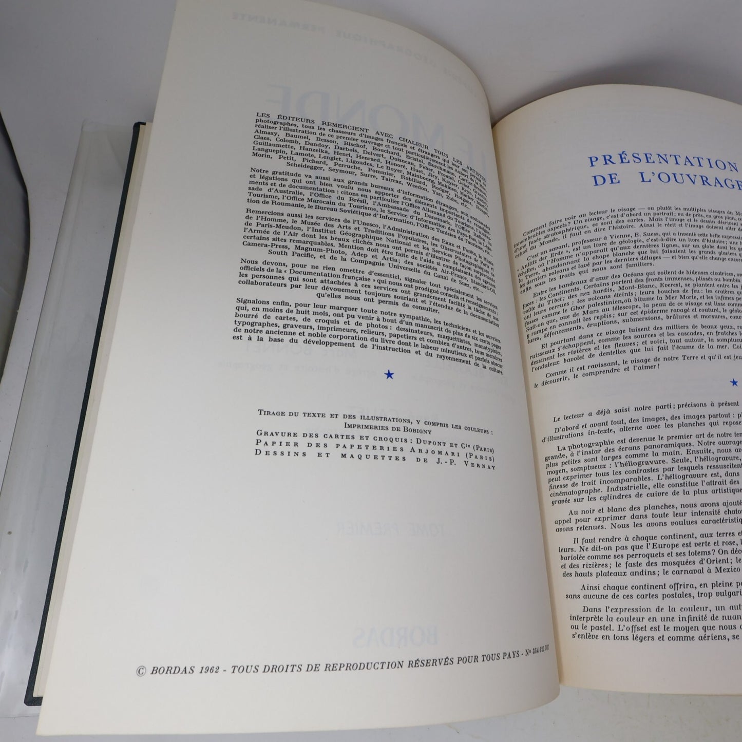 Encyclopédie Géographique Permanente Le Monde et son Visage / Atlas 1962 Bordas