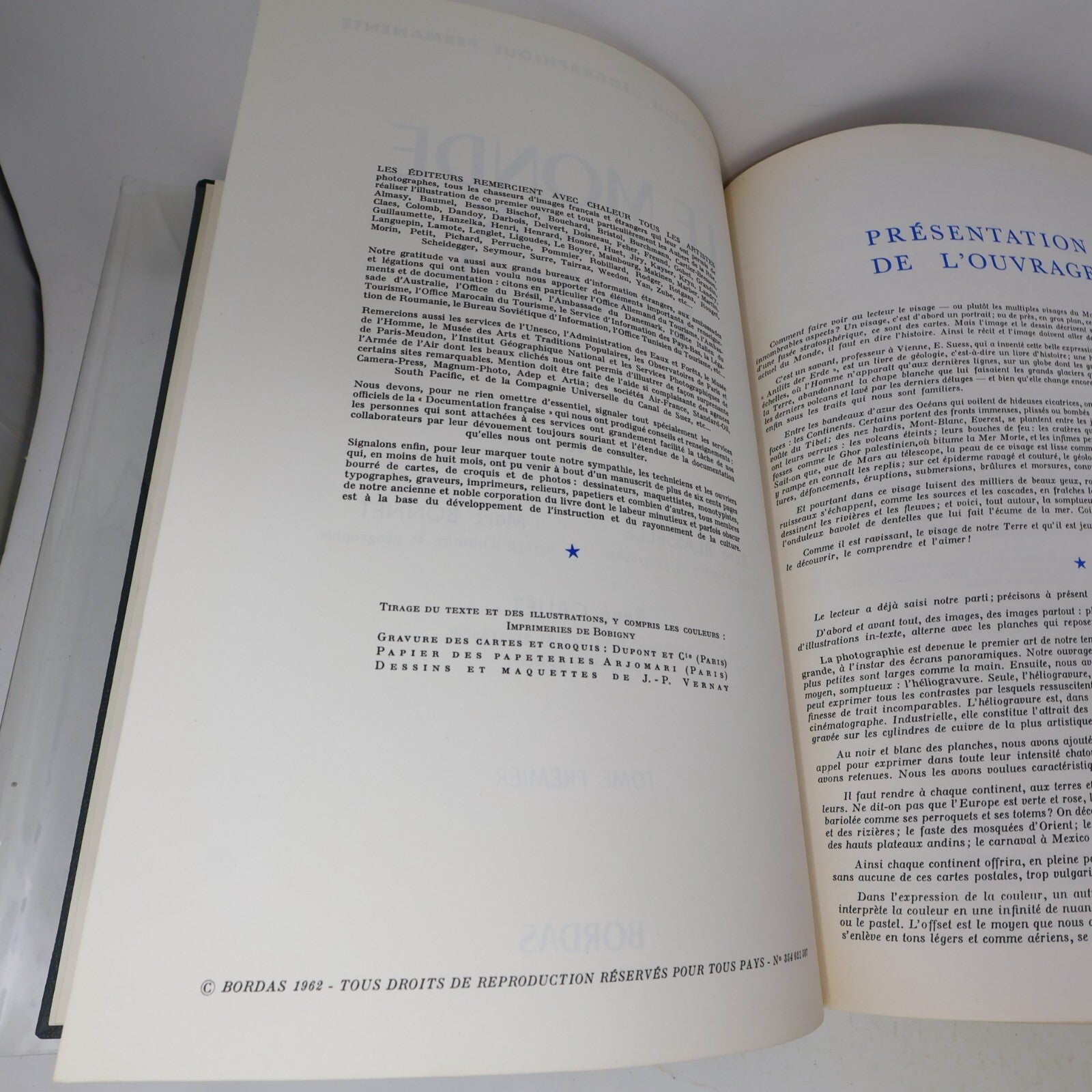 Encyclopédie Géographique Permanente Le Monde et son Visage / Atlas 1962 Bordas