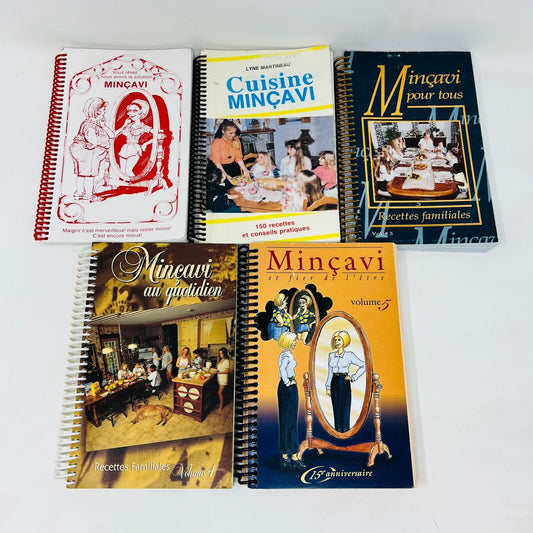 Minçavi 1-2-3-4-5 Lot de Livres de Recettes Cuisine Diète Lyne Martineau Mincavi