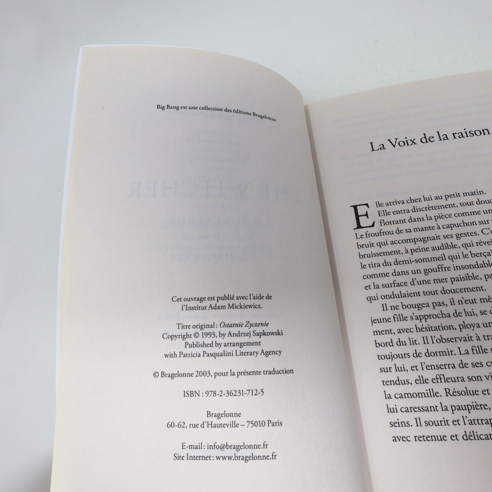 Le Sorceleur #1 Le Dernier Voeu Andrzej Sapkowski The Witcher 2019 Bragelonne PB