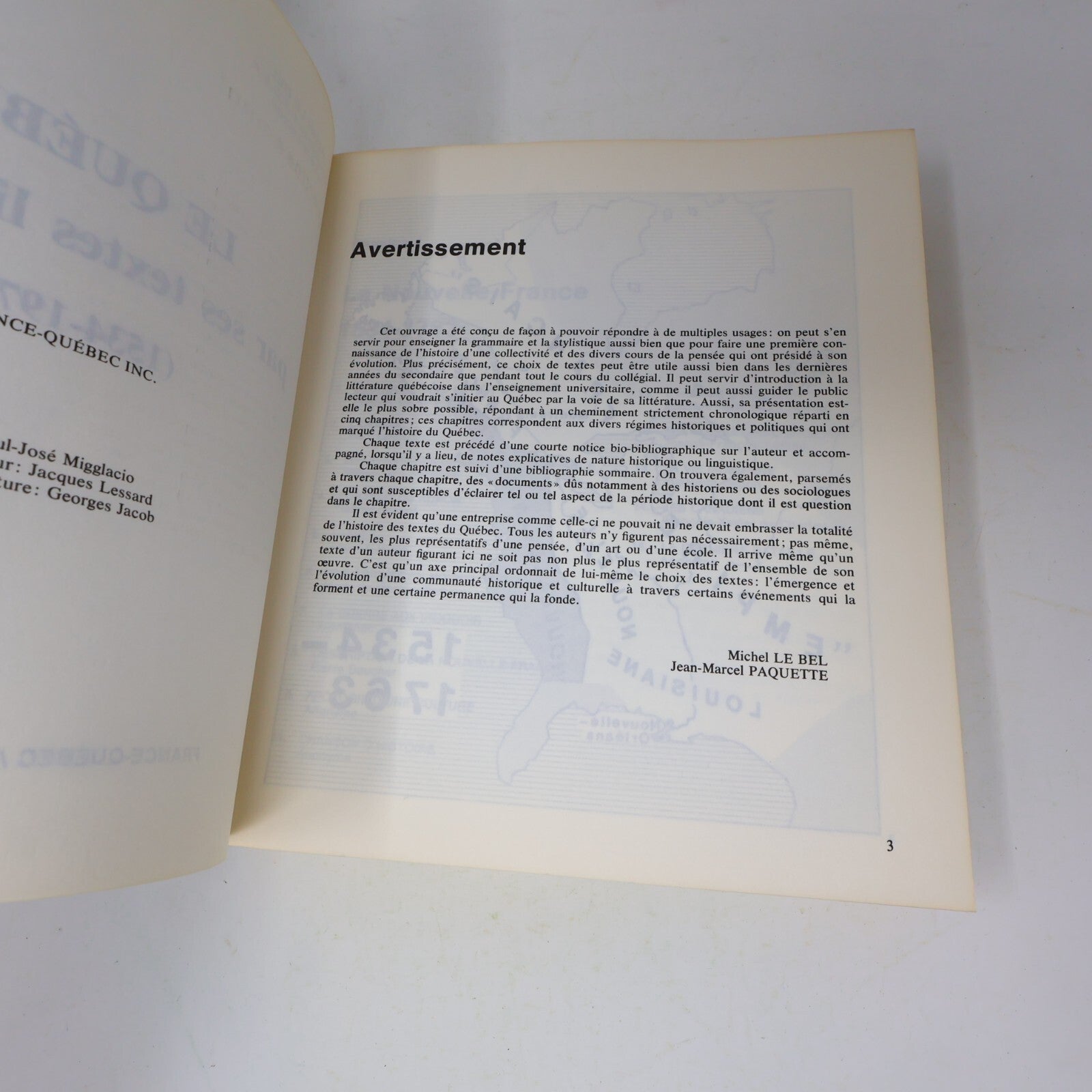 1979 Le Québec par ses Textes Litteraires 1534-1976 Littérature Histoire Livre